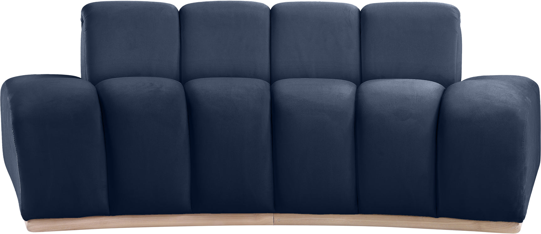 Laguna Navy/Natural 78.5" Velvet Upholstered Loveseat - Ornate Home