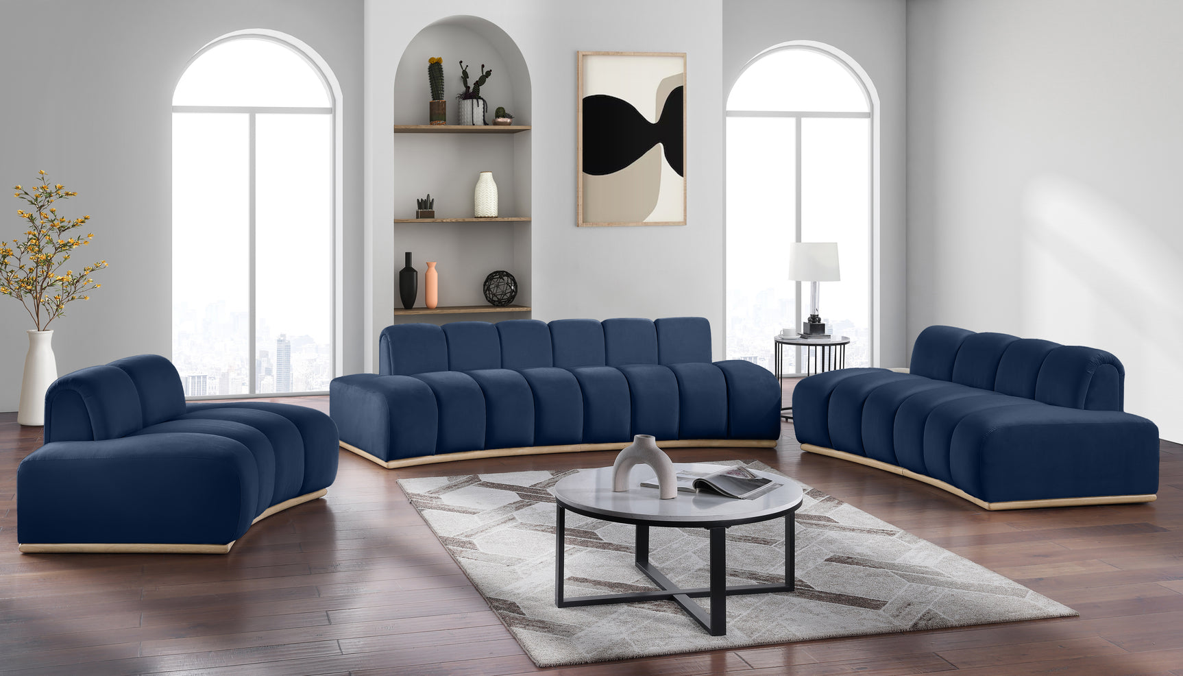 Laguna Navy/Natural Upholstered Chair - Ornate Home