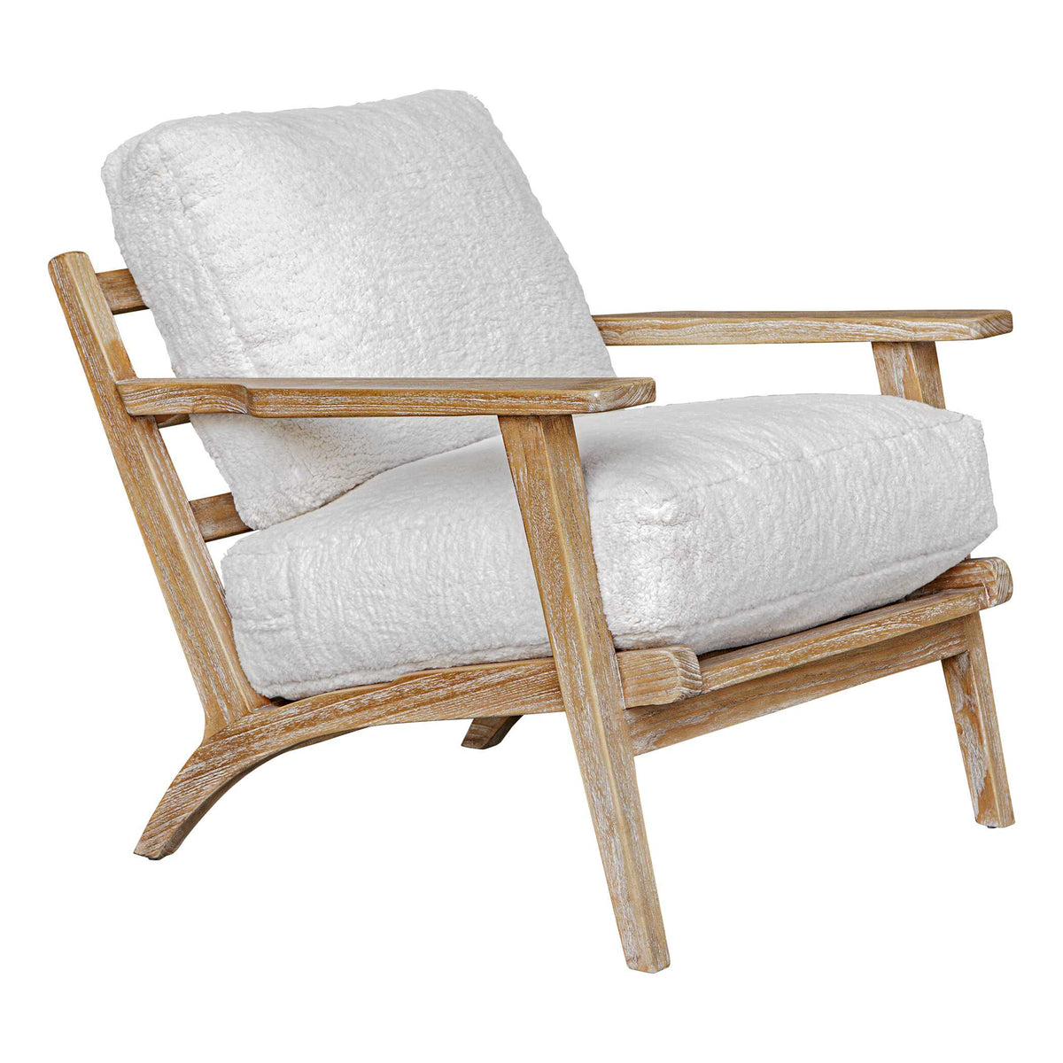 Laid Back White Sheepskin Accent Chair - Ornate Home