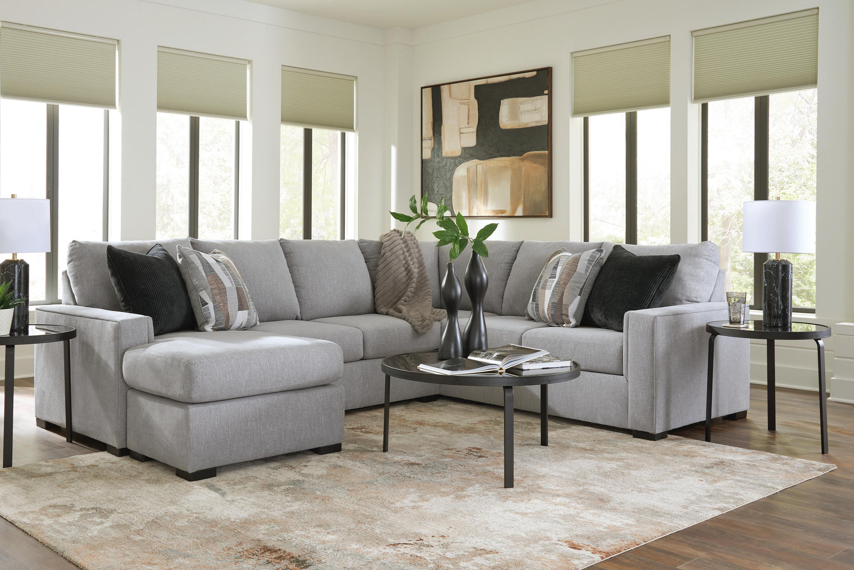 Lakepoint Nickel 2-Piece Sectional with Chaise - Ornate Home