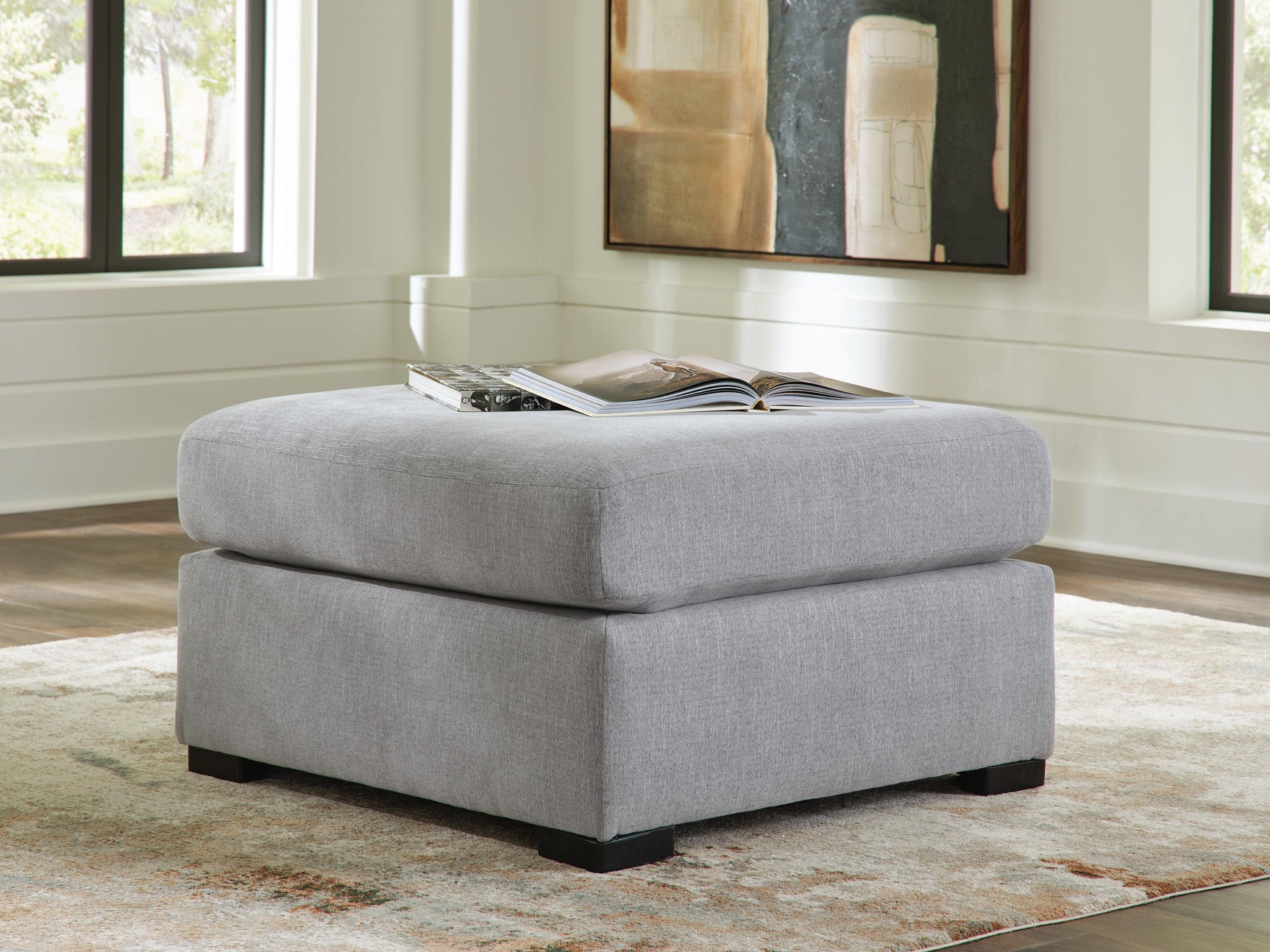 Lakepoint Nickel Oversized Accent Ottoman - Ornate Home