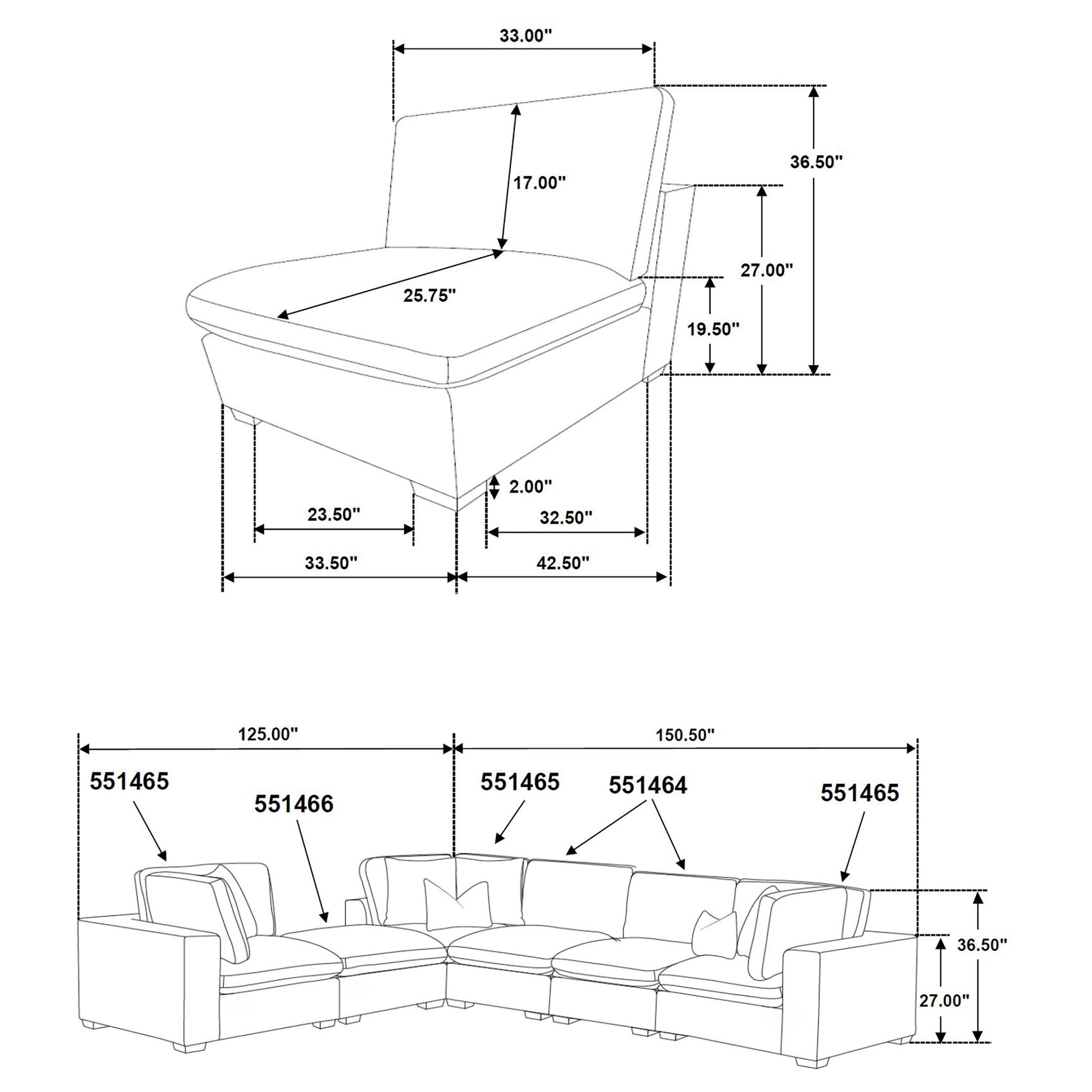 Lakeview Dark Chocolate 5-piece Modular Sectional Sofa - Ornate Home