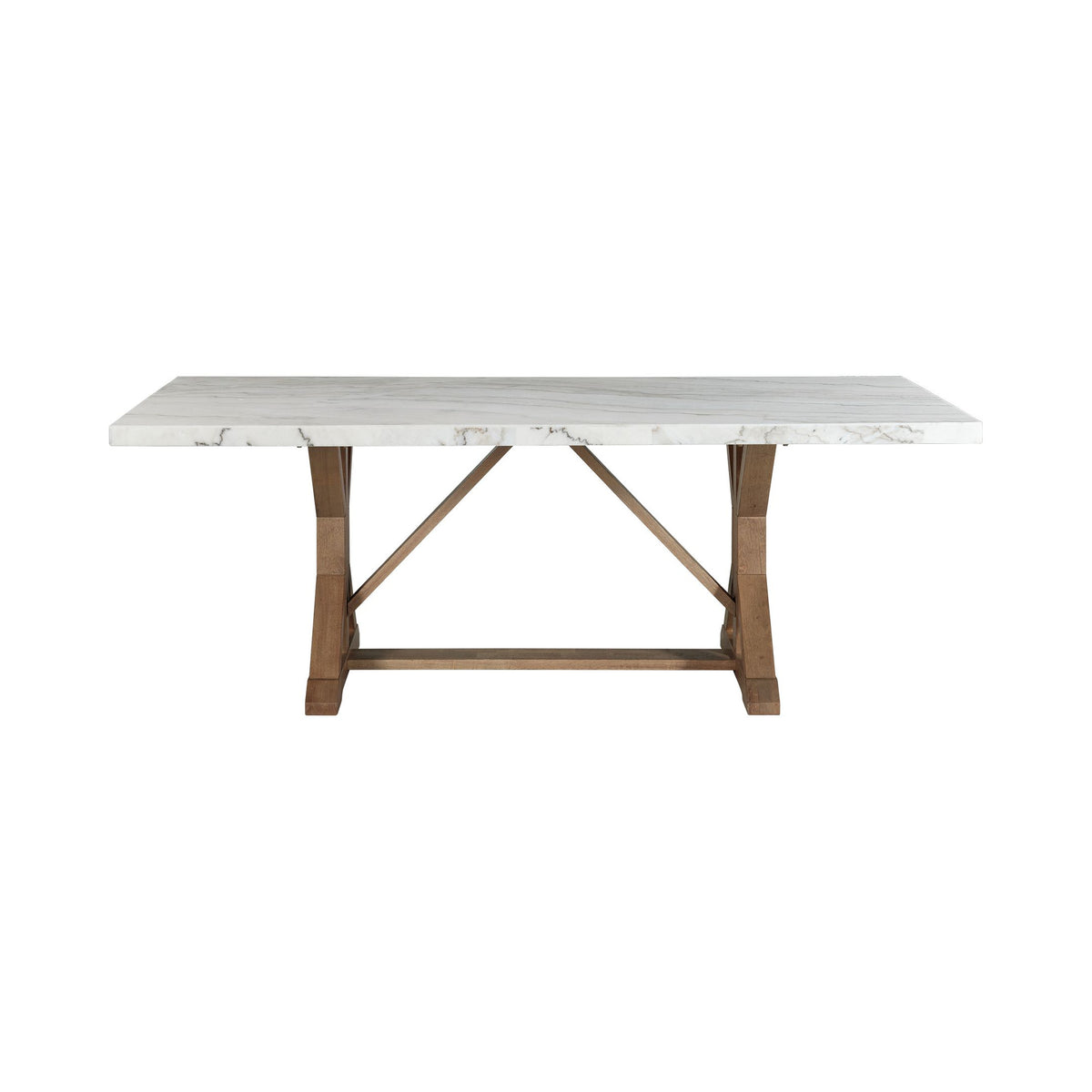 Lakeview White/Natural Rectangular Standard Height Dining Table Marble