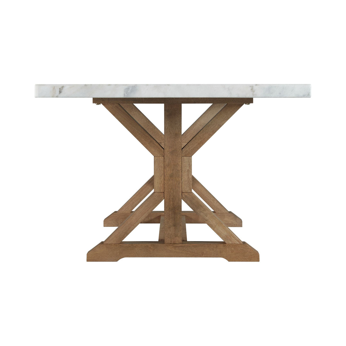 Lakeview White/Natural Rectangular Standard Height Dining Table Marble