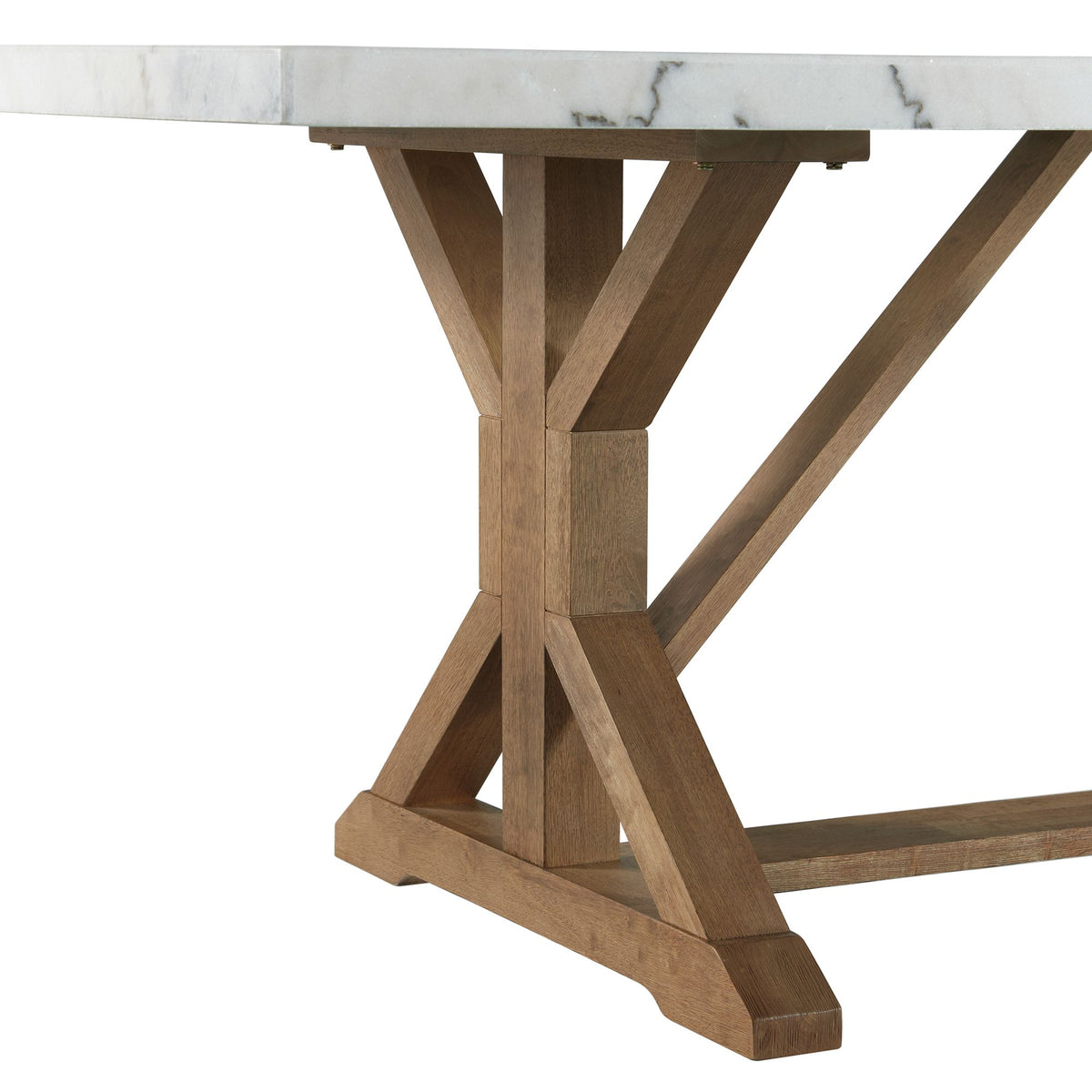 Lakeview White/Natural Rectangular Standard Height Dining Table Marble