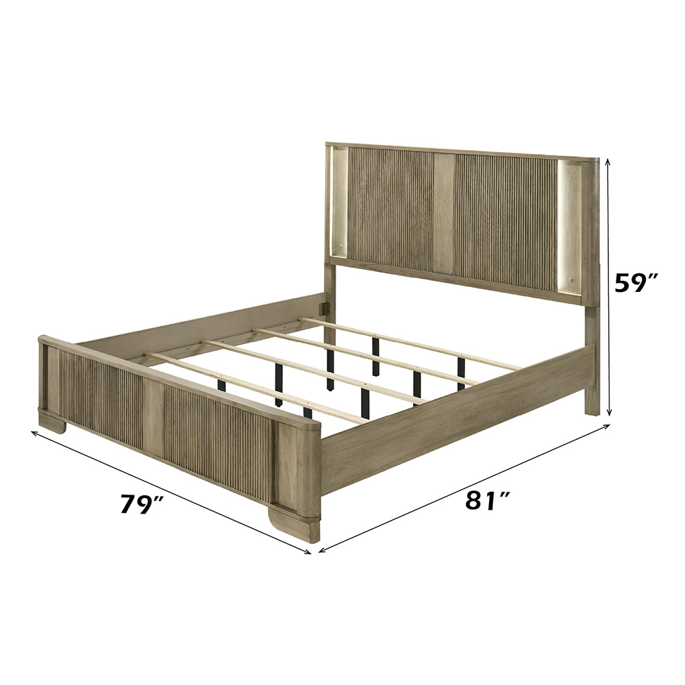 Lakkari Antique Oak Eastern King Bed - Ornate Home