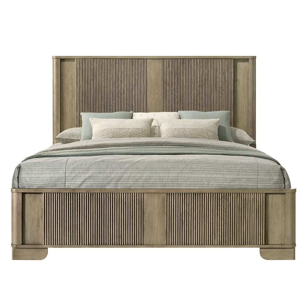 Lakkari Antique Oak Queen Bed - Ornate Home
