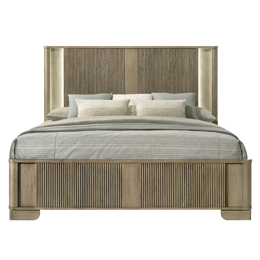 Lakkari Antique Oak Queen Bed - Ornate Home