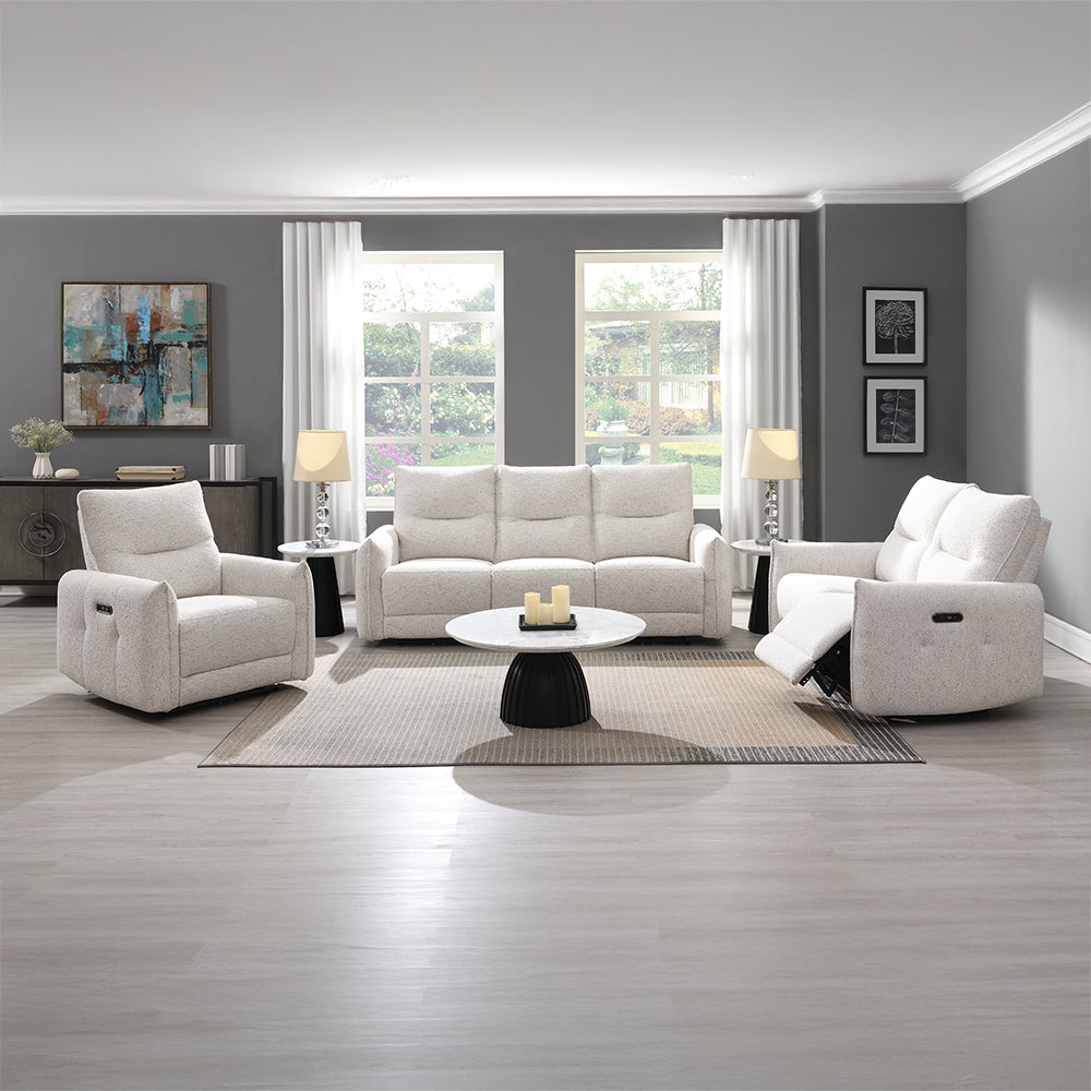 Lalisa Cream Power Motion Loveseat - Ornate Home