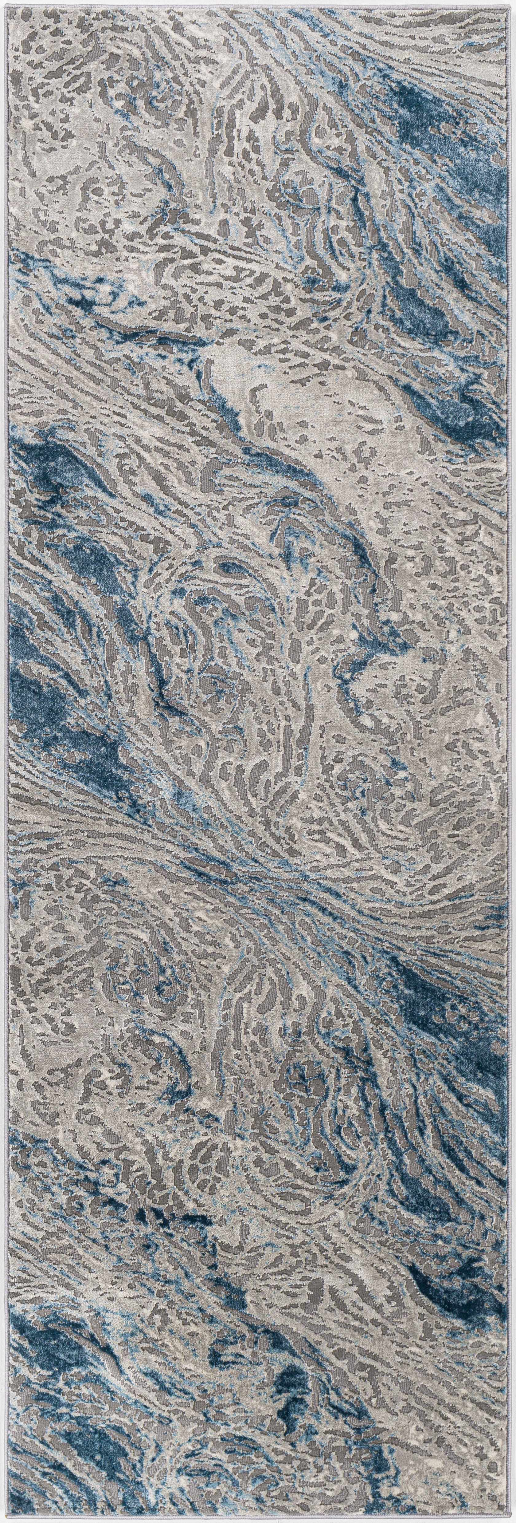 Lambton Blue Marble Area Rug - Clearance - Ornate Home