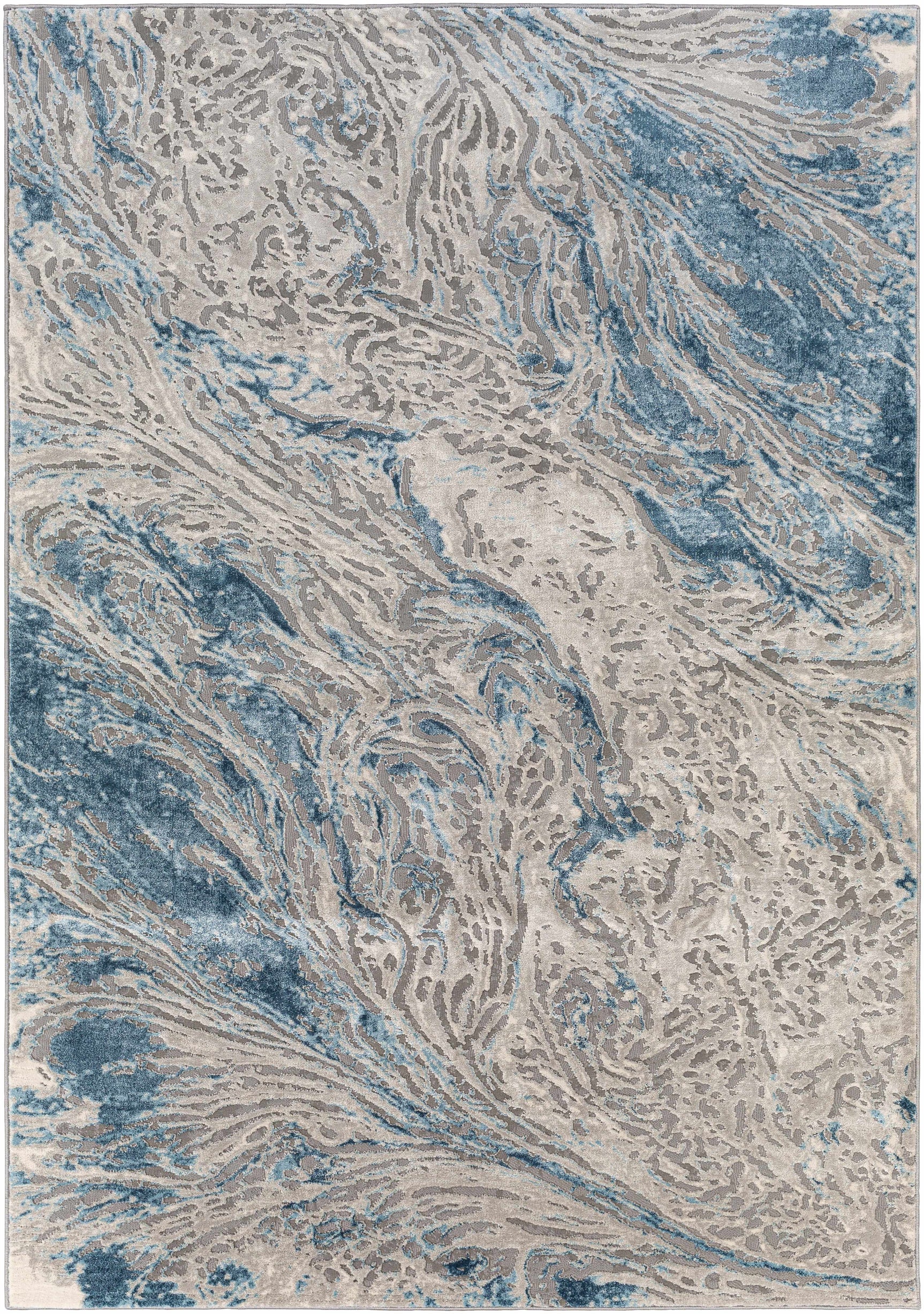Lambton Blue Marble Area Rug - Clearance - Ornate Home