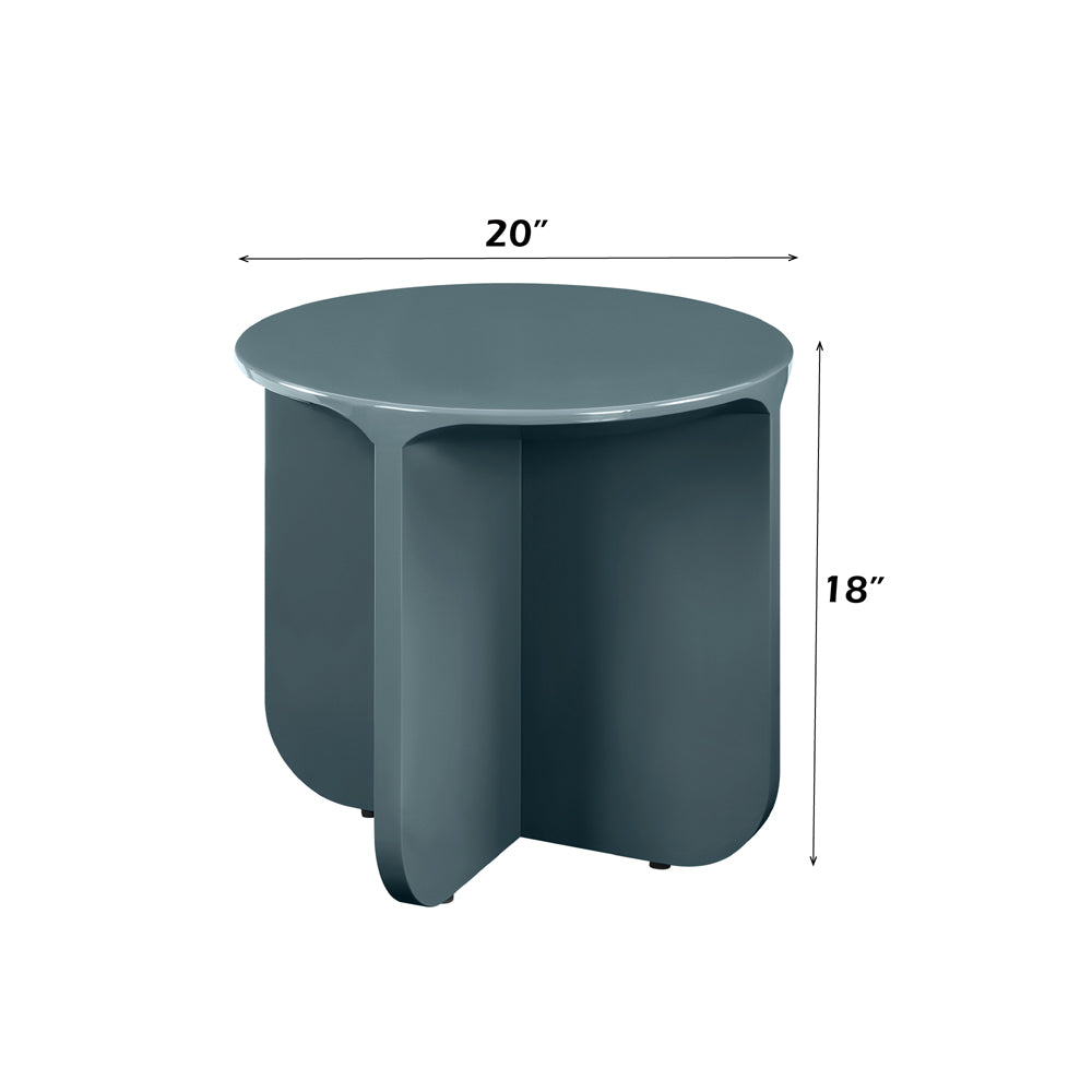 Lamond Teal High Gloss End Table - Ornate Home