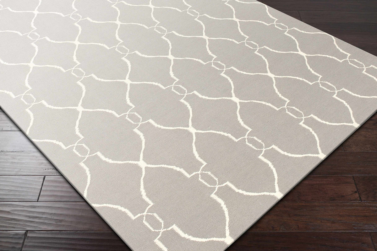 Lamy Beige Trellis Wool Rug - Clearance - Ornate Home