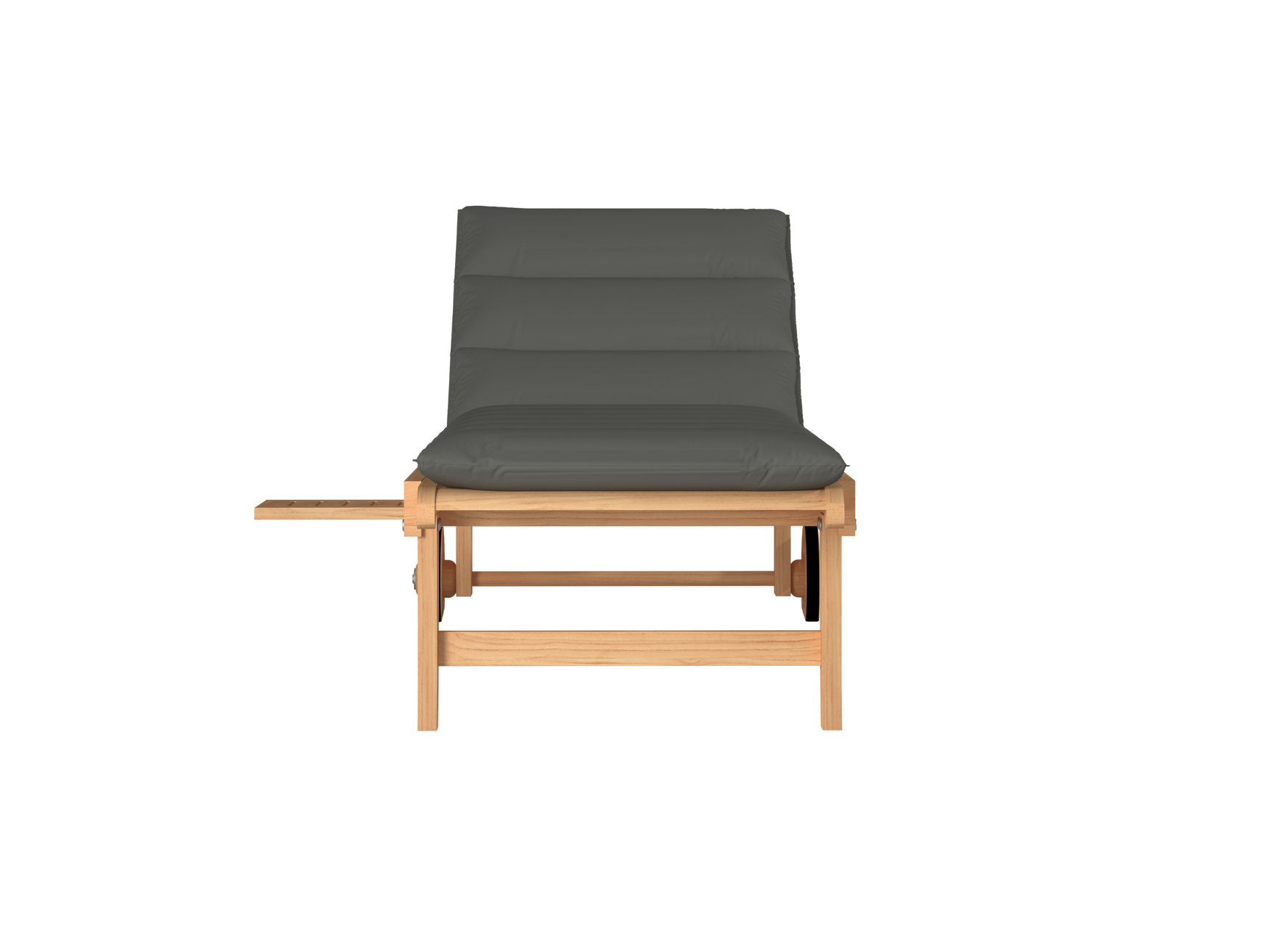 Lance Teak Charcoal Outdoor Reclining Sunlounger with Sunbrella® Cushion and Slide-out Tray - Ornate Home
