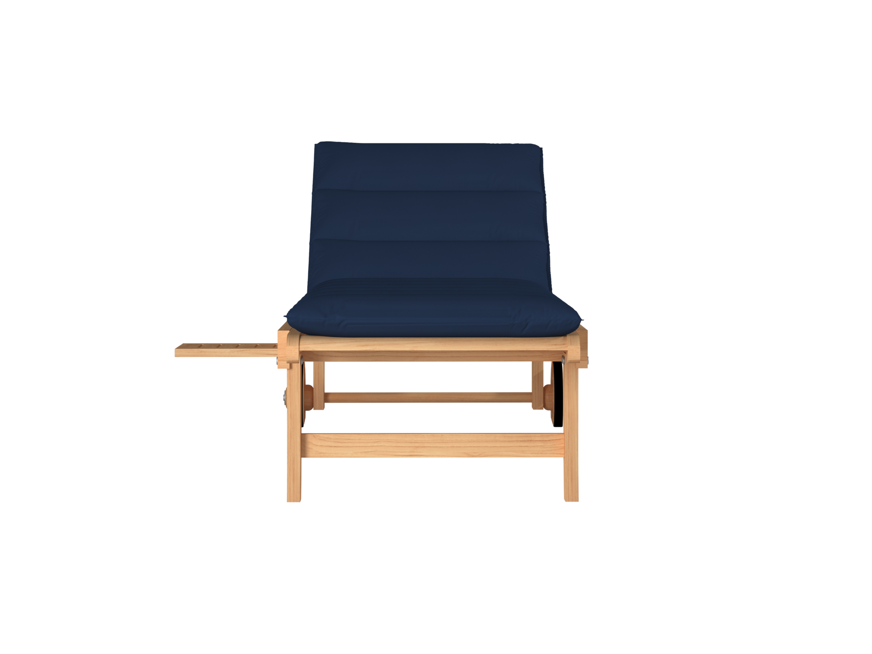 Lance Teak Navy Outdoor Reclining Sunlounger with Sunbrella® Cushion and Slide-out Tray - Ornate Home