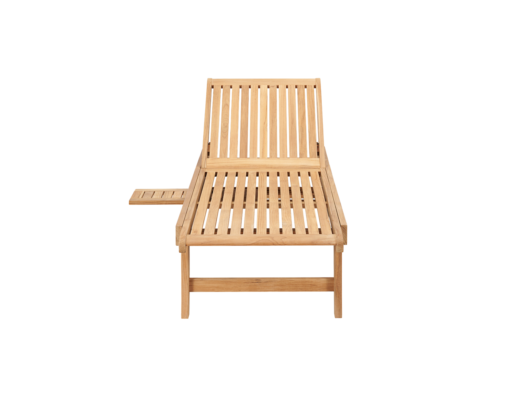 Lance Teak Outdoor Reclining Sunlounger with Rear Wheels and Slide-out Tray - Ornate Home