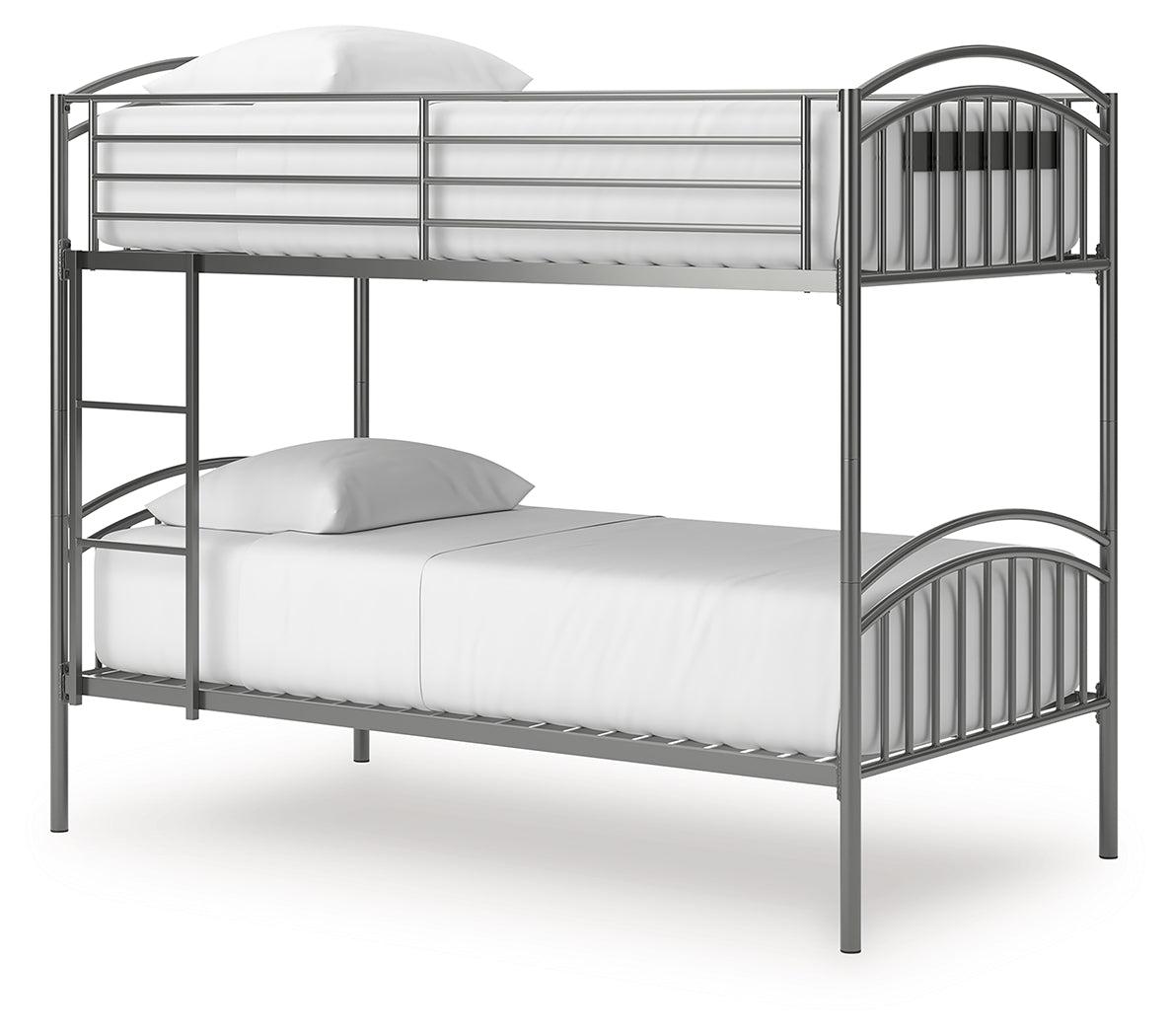 Lanceburg Gray Twin over Twin Bunk Bed and 2 Mattresses - Ornate Home