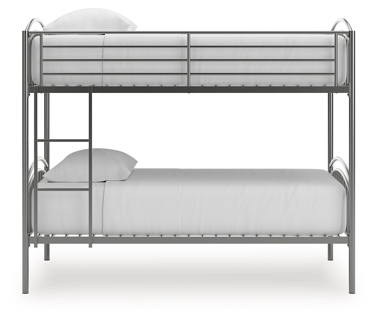 Lanceburg Gray Twin over Twin Bunk Bed and 2 Mattresses - Ornate Home