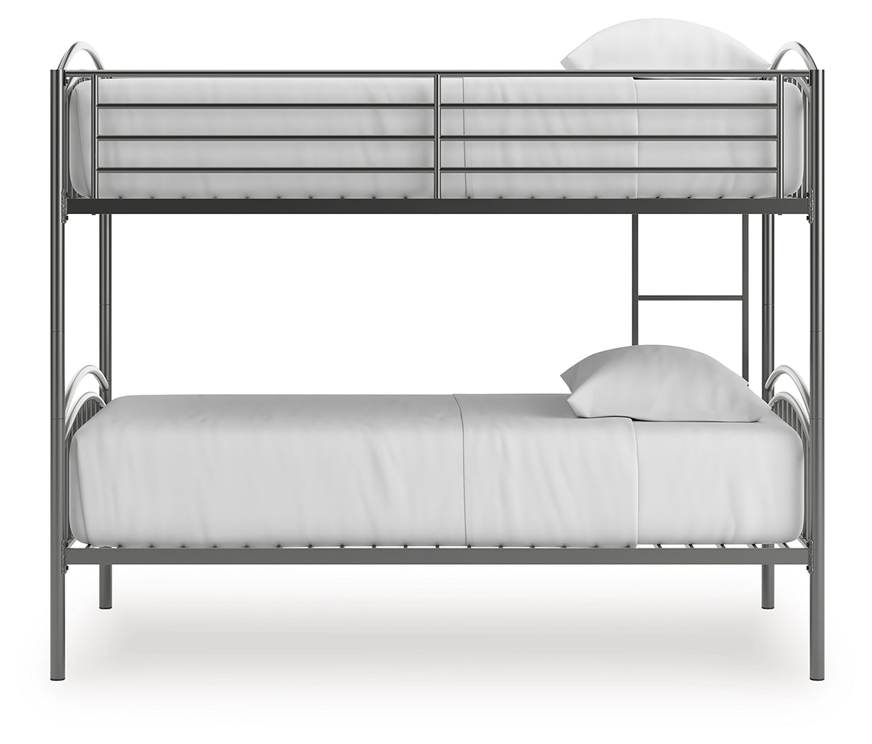 Lanceburg Gray Twin over Twin Bunk Bed and 2 Mattresses - Ornate Home