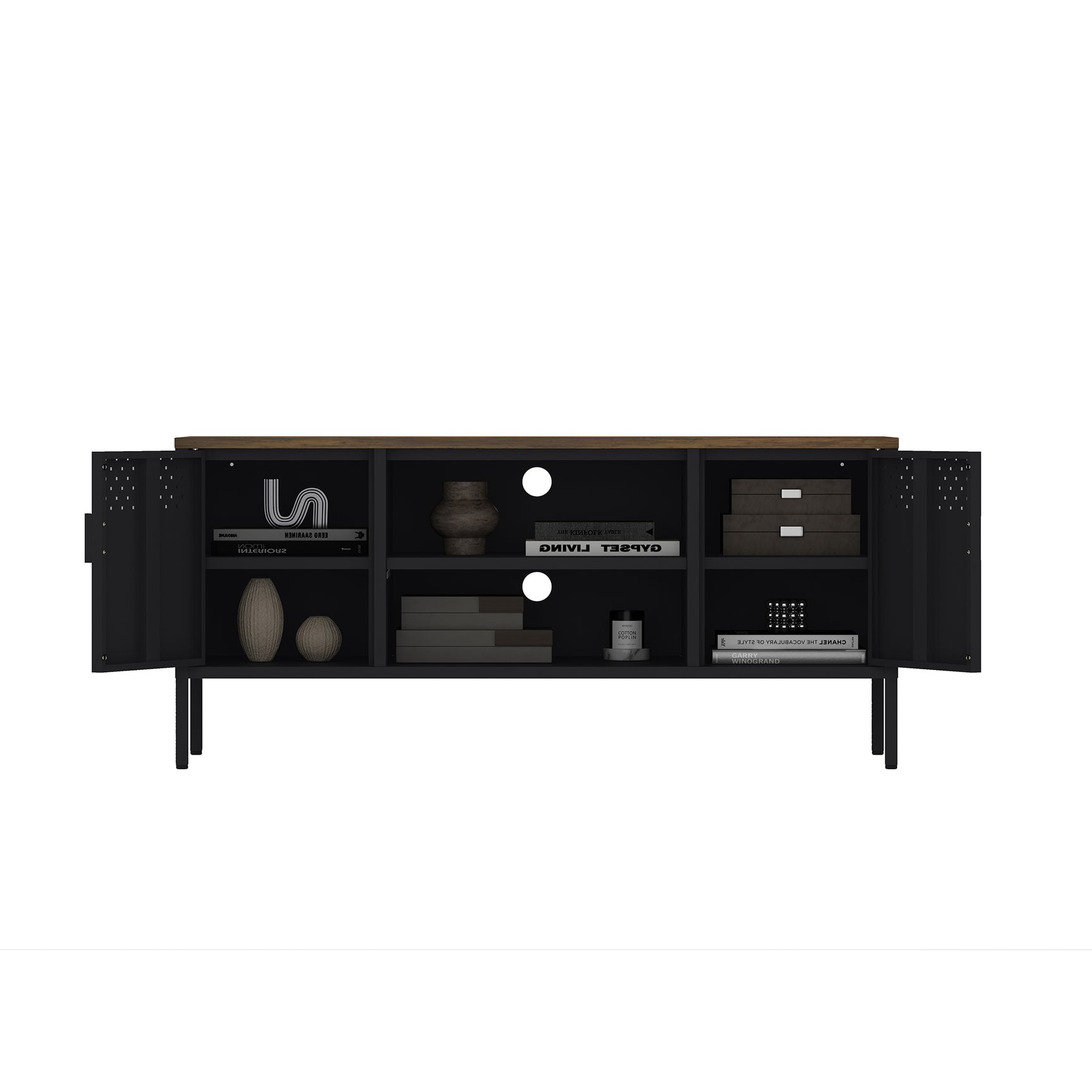 Landen 47" TV Stand in Black - Ornate Home