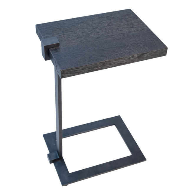 Lander Dark Oak/Black Side Table - Ornate Home