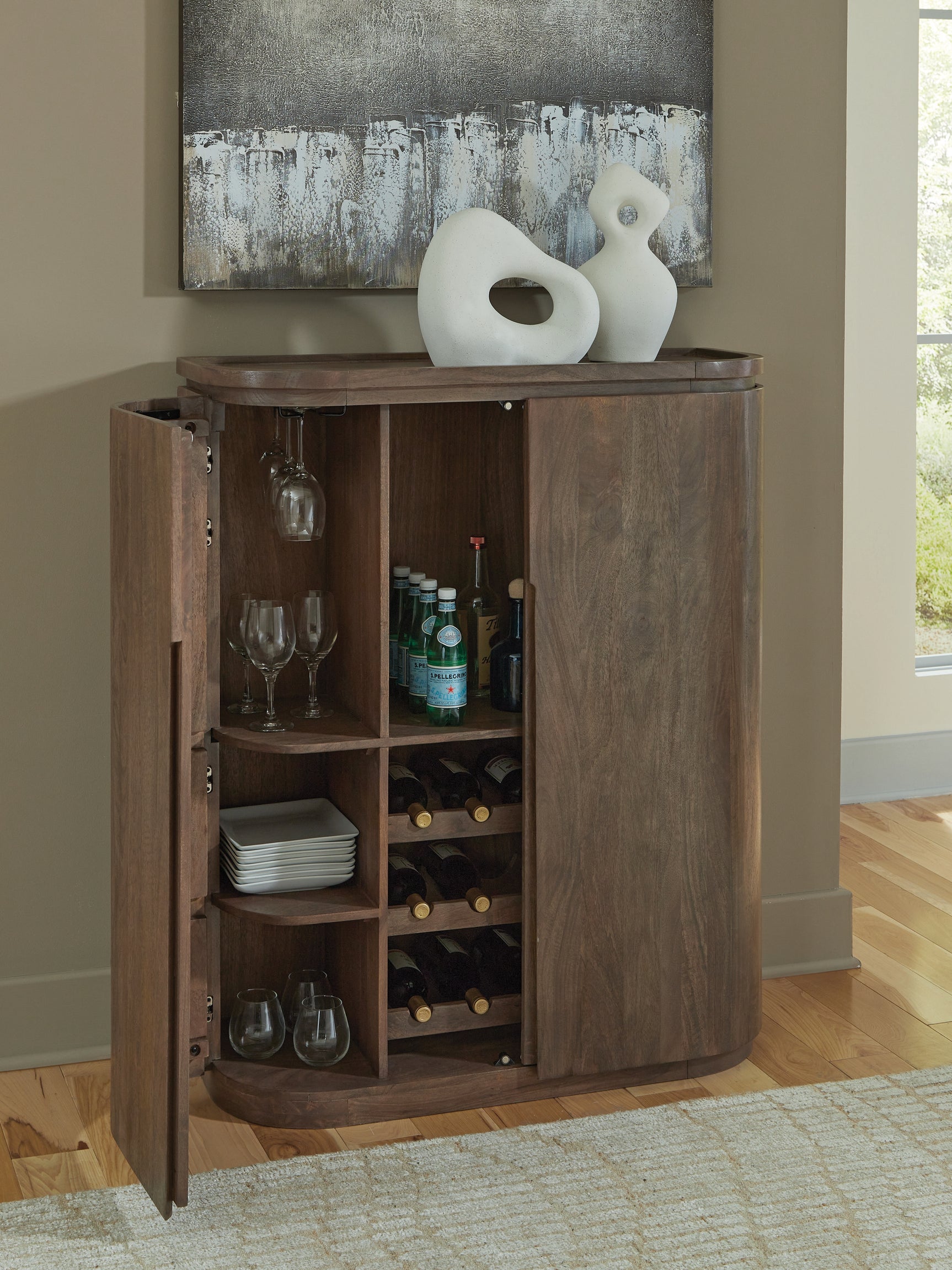 Landermont Medium Brown Bar Cabinet - Ornate Home