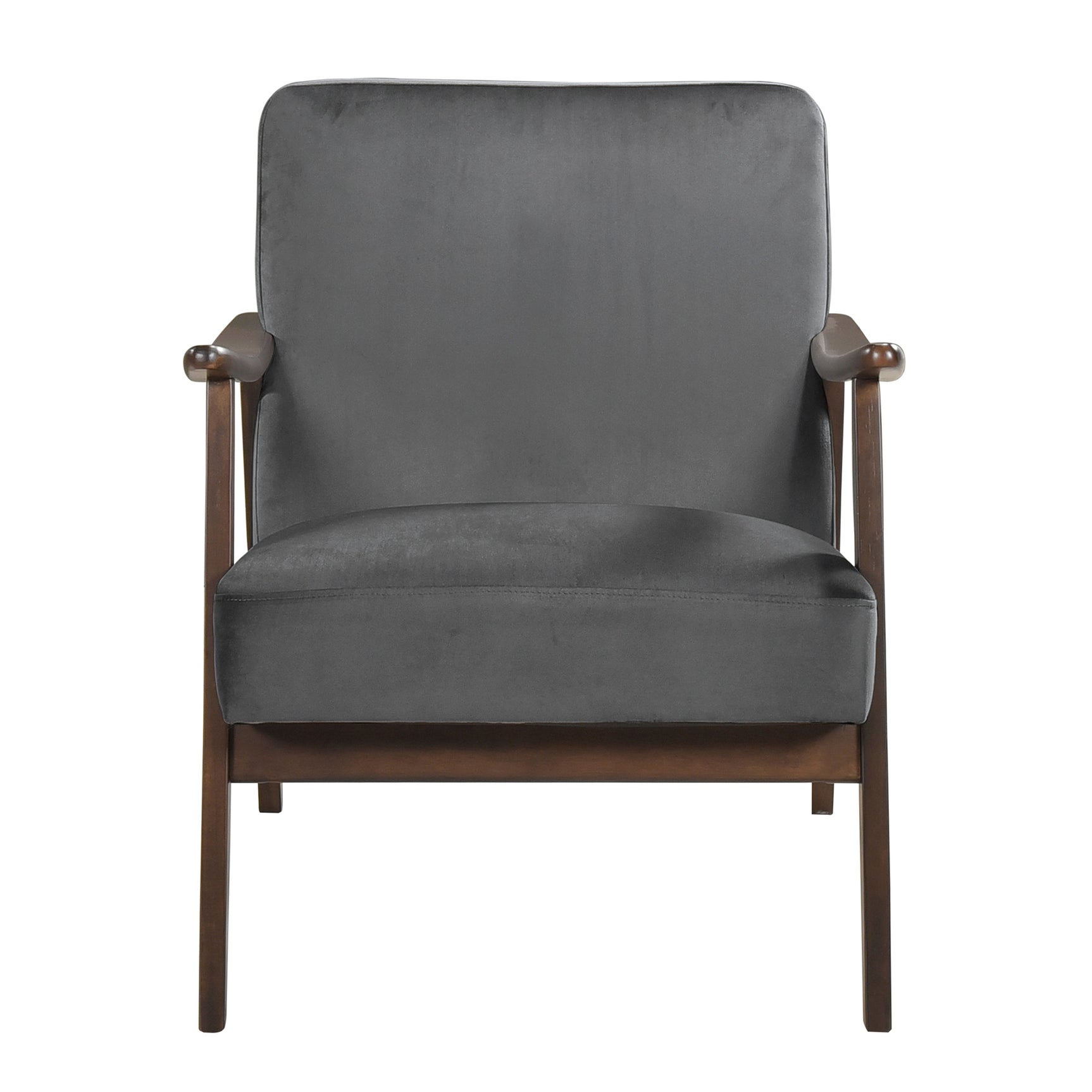 Landers Dark Gray Velvet Accent Chair - Ornate Home
