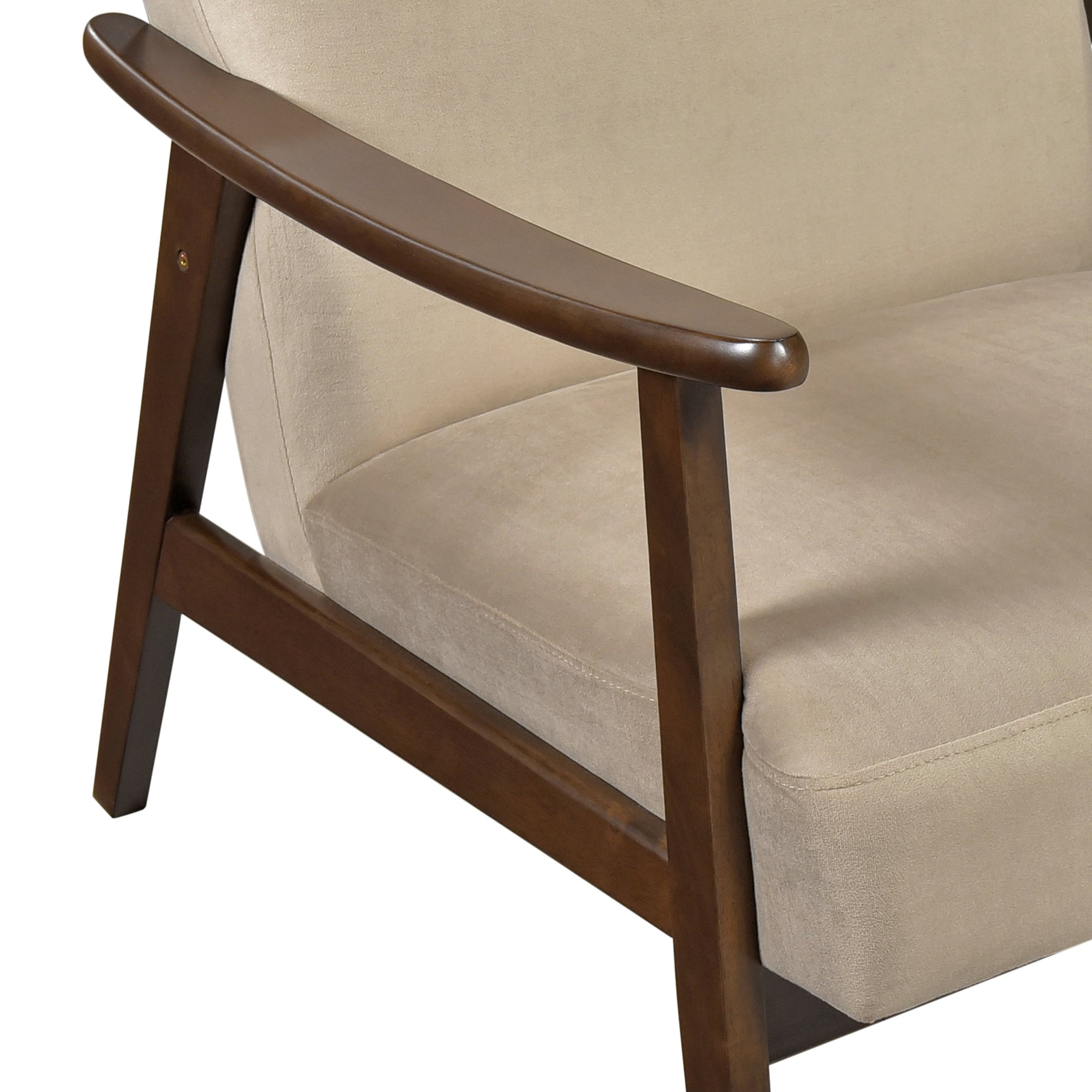 Landers Light Brown Velvet Accent Chair - Ornate Home