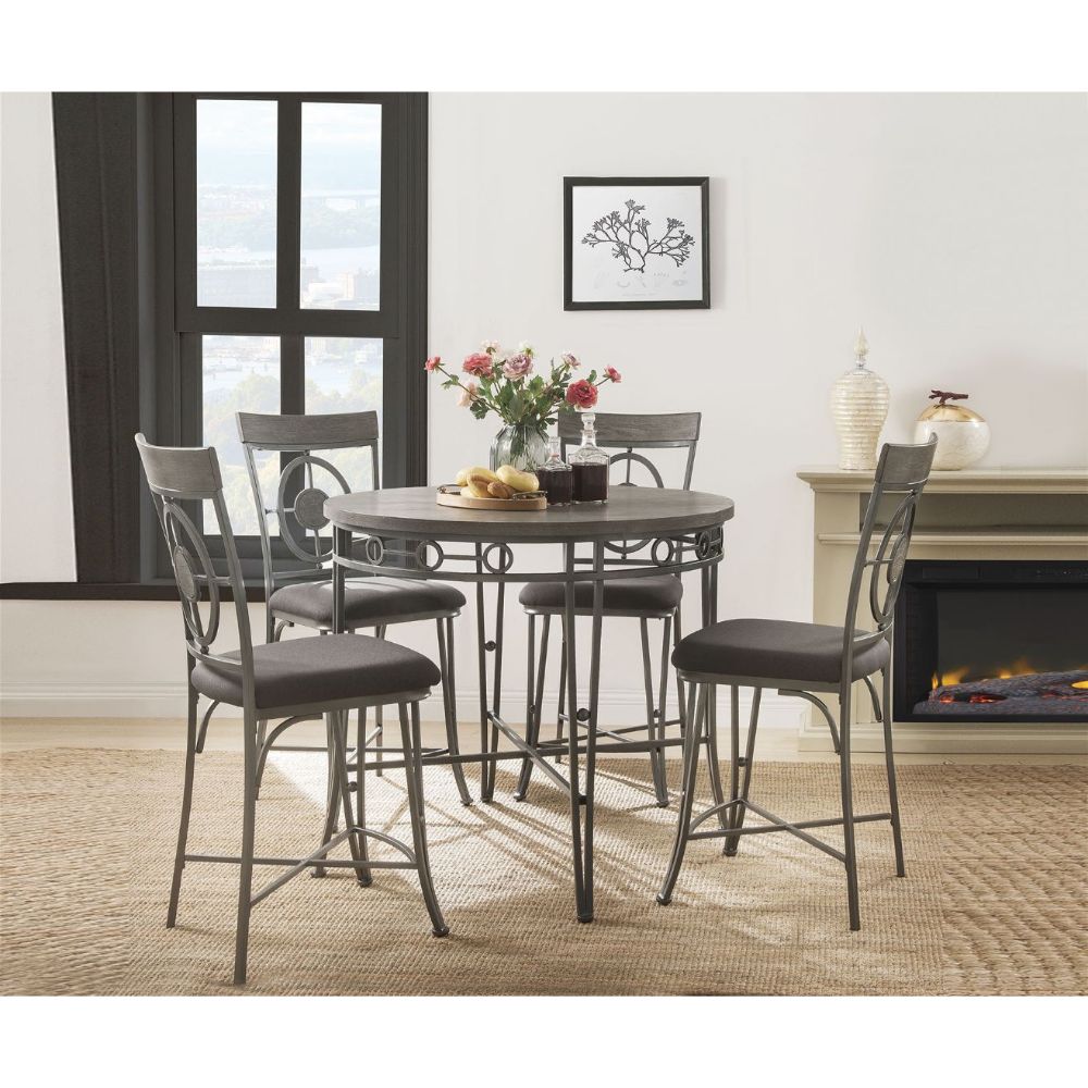 Landis Oak/Gunmetal Counter Height Table - Ornate Home