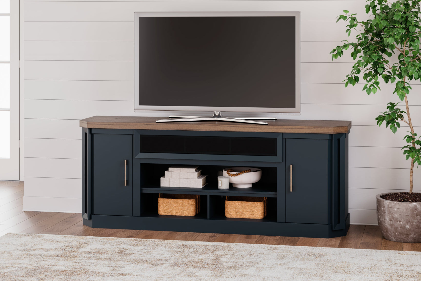 Landocken Brown & Blue 83" TV Stand - Ornate Home