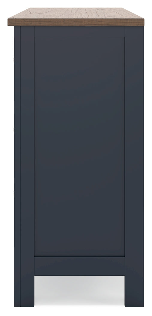 Landocken Brown/Blue Dresser - Ornate Home