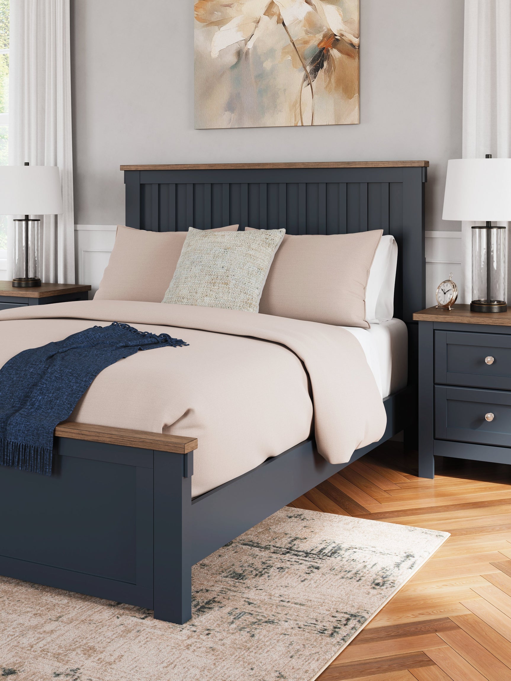 Landocken Brown/Blue Queen Panel Bed (Online Special Price) - Ornate Home