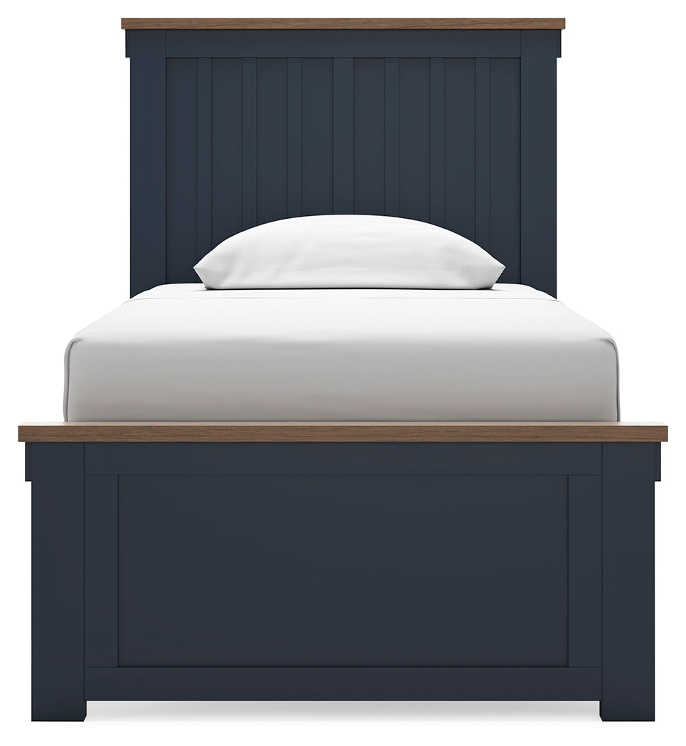 Landocken Brown/Blue Twin Panel Bedroom Set with Chest and Nightstand (Online Special Price) - Ornate Home
