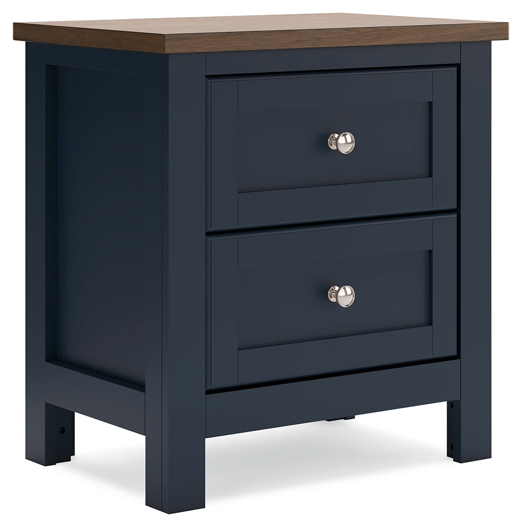 Landocken Brown/Blue Twin Panel Bedroom Set with Chest and Nightstand (Online Special Price) - Ornate Home
