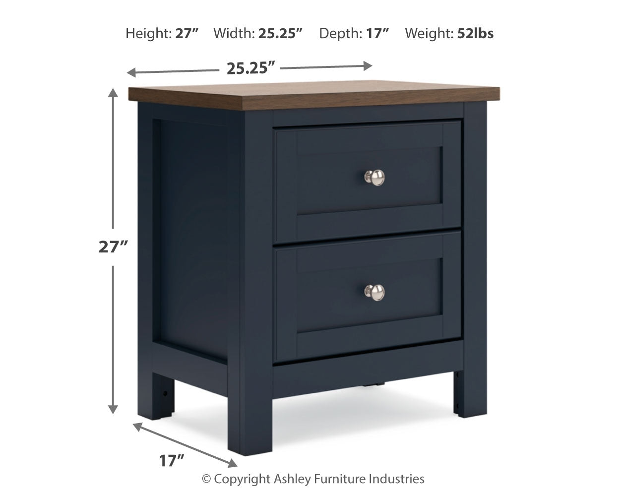 Landocken Brown/Blue Twin Panel Bedroom Set with Chest and Nightstand (Online Special Price) - Ornate Home