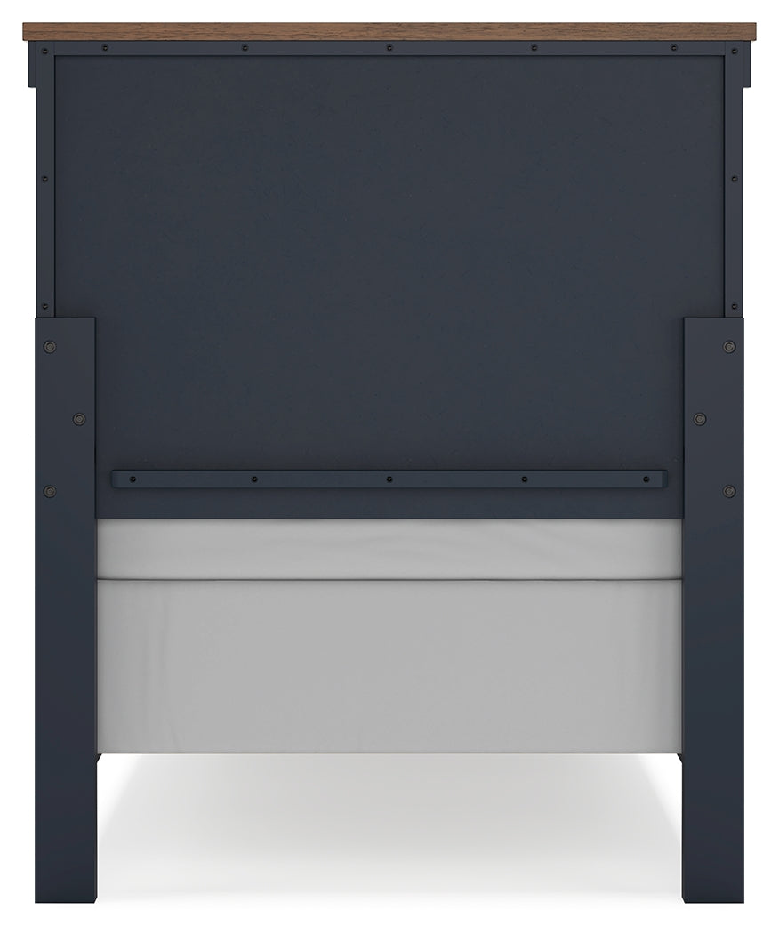 Landocken Brown/Blue Twin Panel Headboard & Dresser & Mirror - Ornate Home