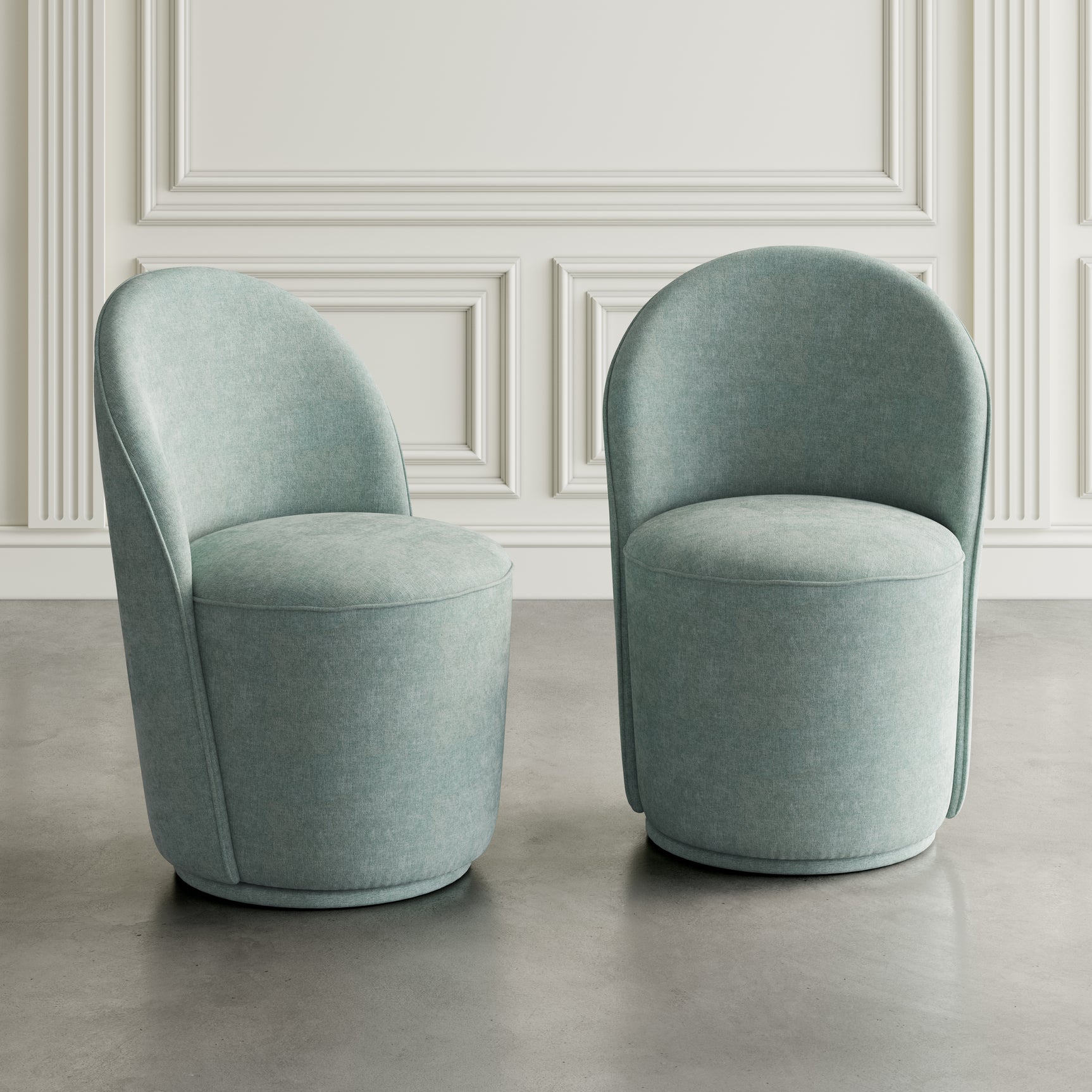 Landon Blue Swivel Dining Chair (Set of 2) - Ornate Home