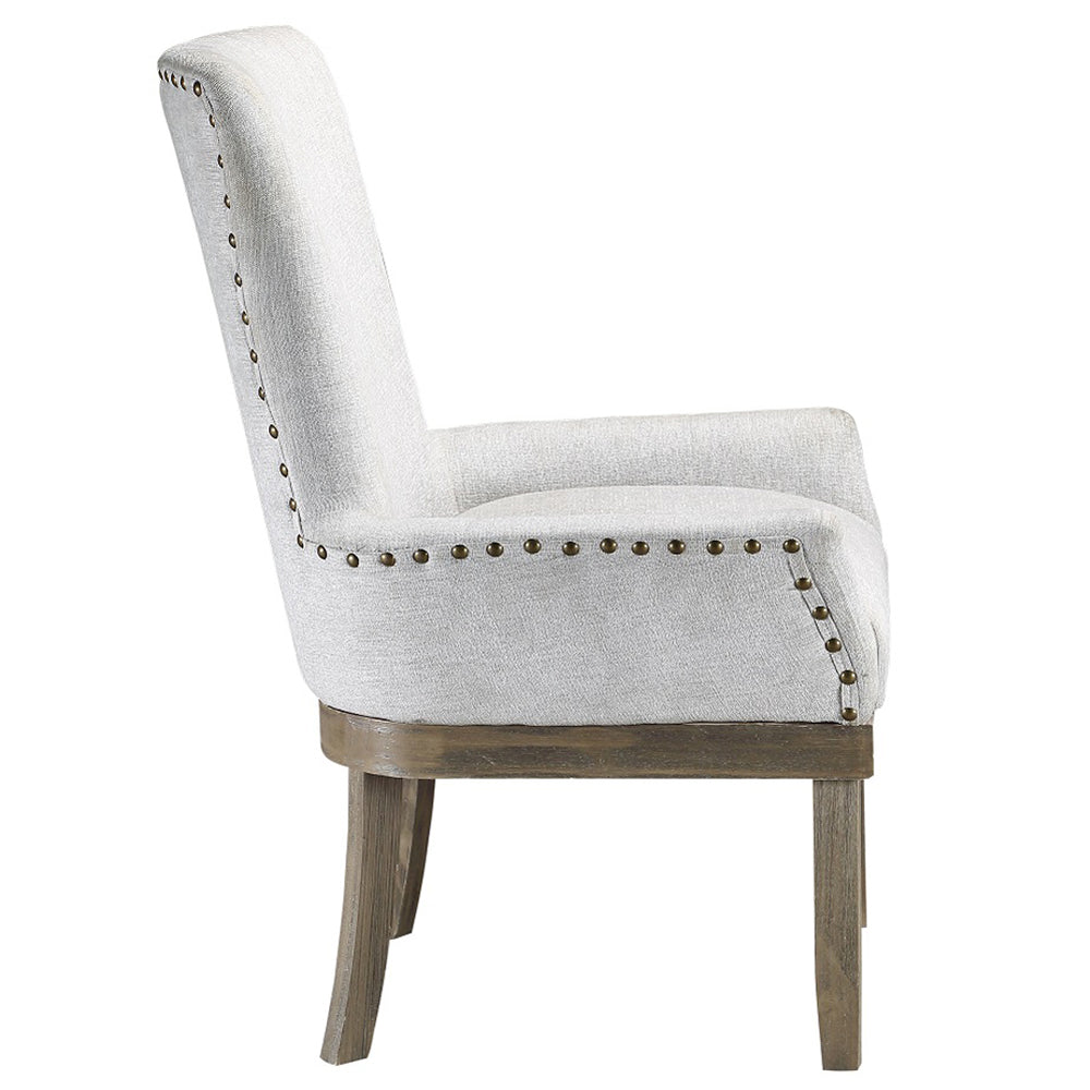 Landon Gray Linen Dining Chair / 1pc - Ornate Home