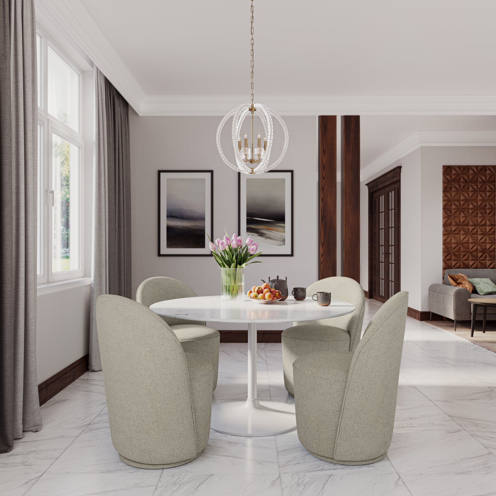 Landon Grey Swivel Dining Chair (Set of 2) - Ornate Home