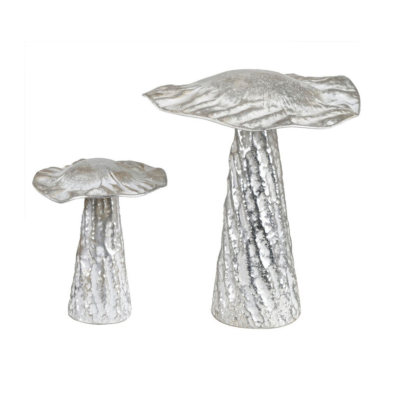 Landon Silver 2 Piece Mushroom Sculptures - Ornate Home