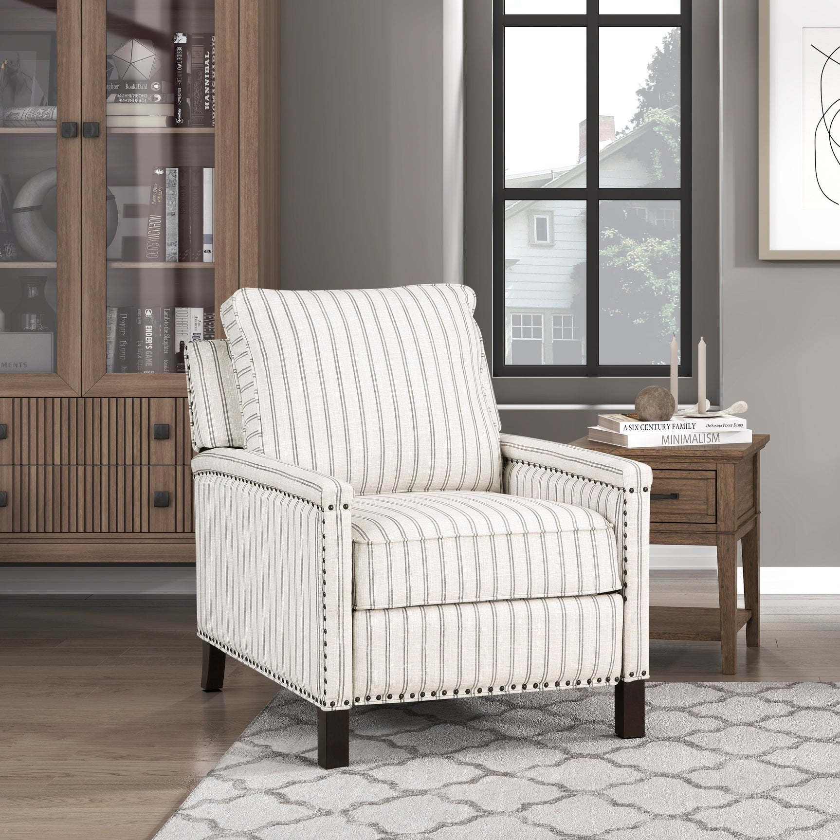 Landrum Beige/Gray Reclining Chair - Ornate Home