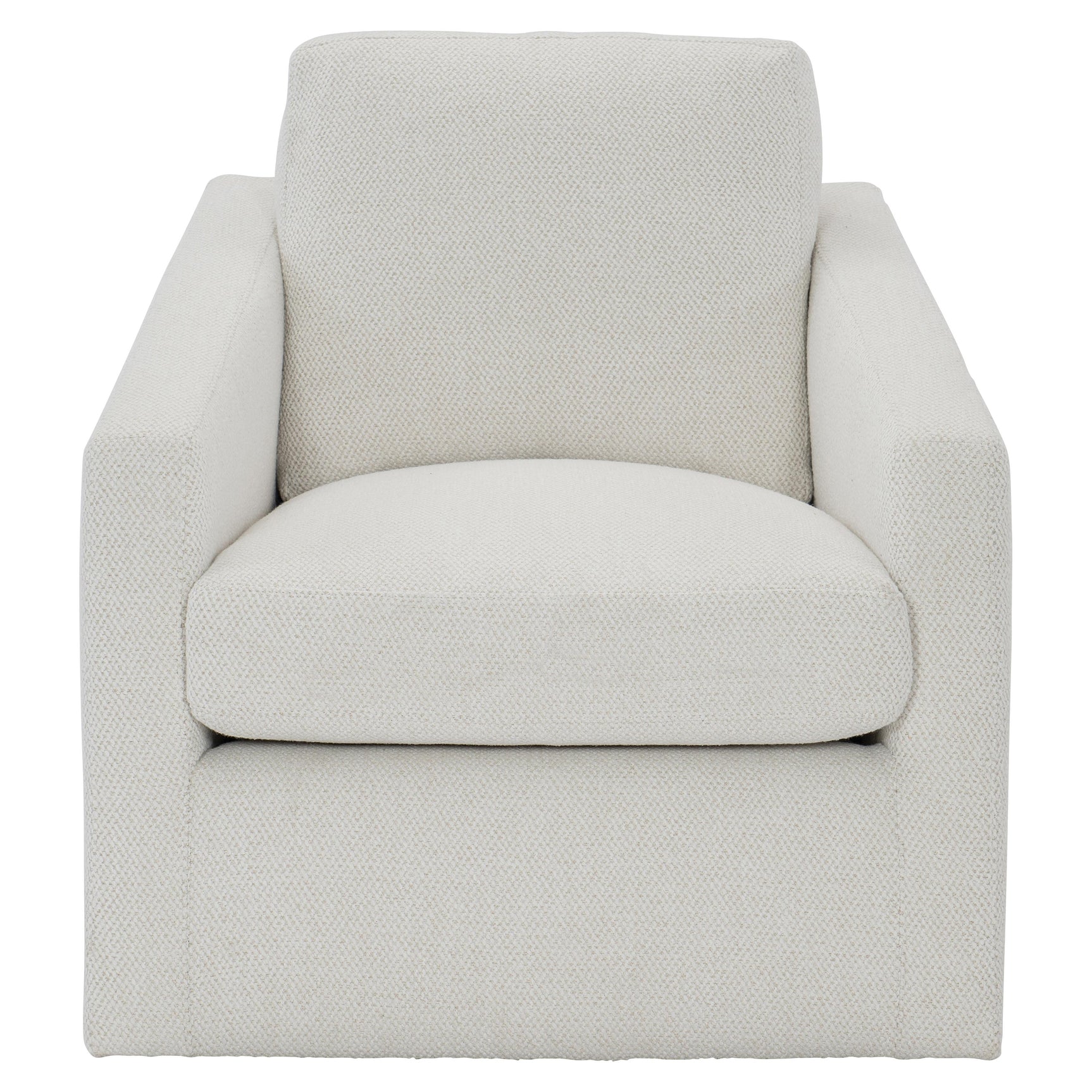 Landry White/Cream Fabric Swivel Chair - Ornate Home