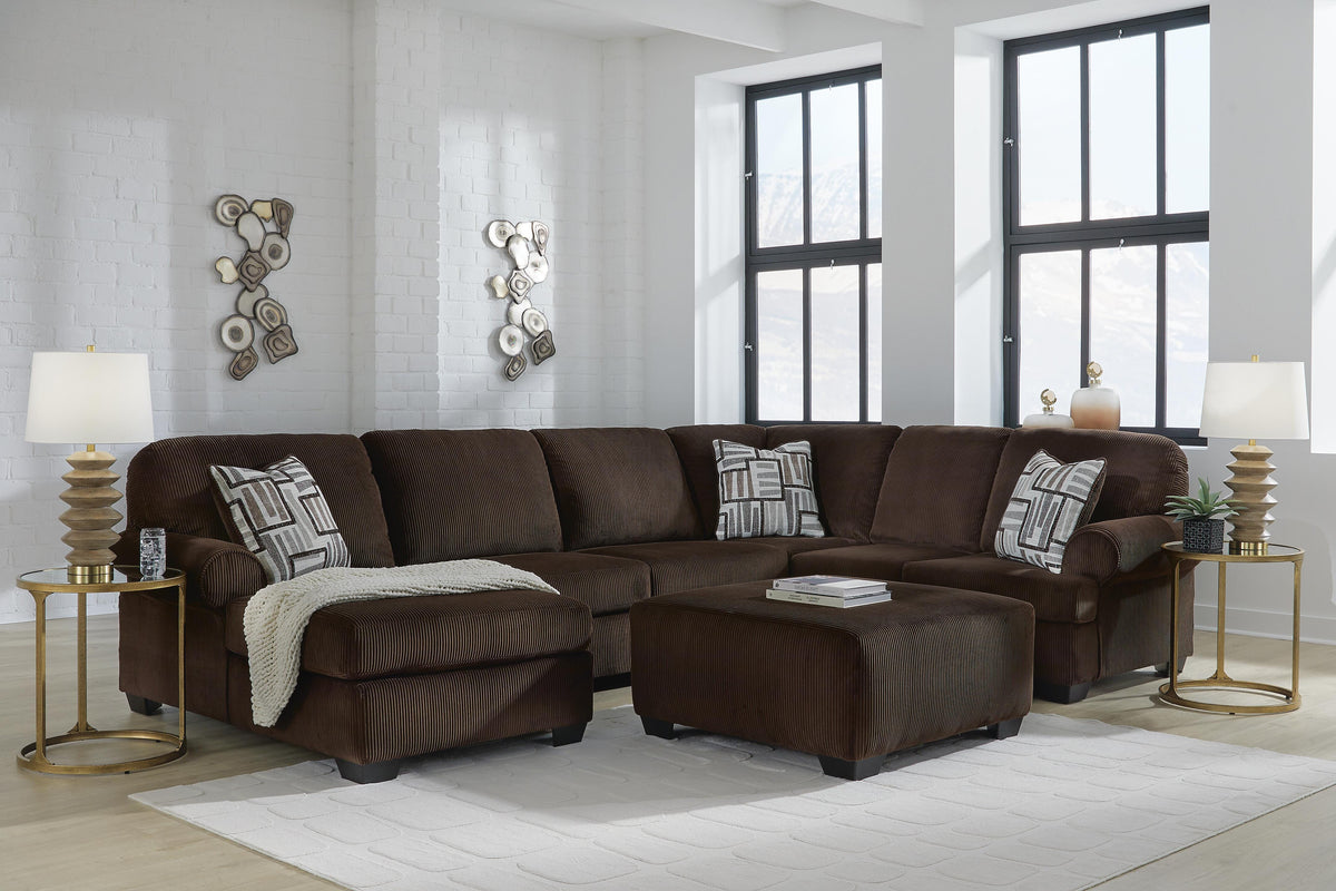 Landsings Chocolate 3-Piece Sectional with Left-Arm Facing Chaise (Online Special Price) - Ornate Home