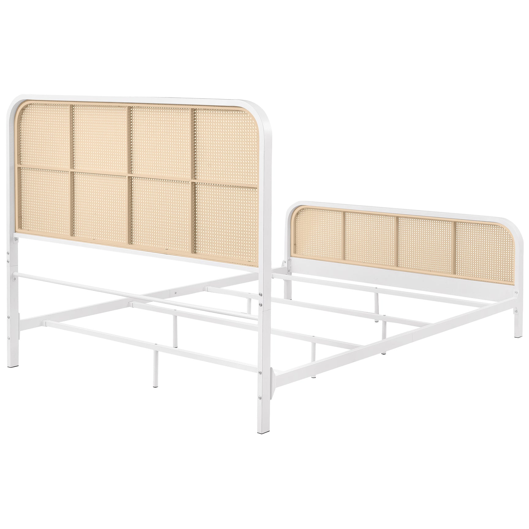 Lanewood White Open Cane Eastern King Bed - Ornate Home