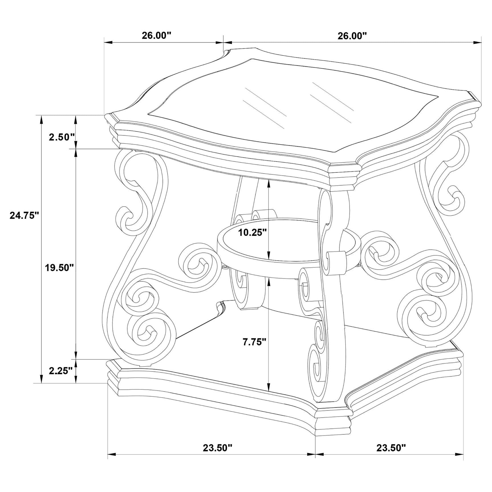 Laney Dark Merlot 2-piece Glass Top Coffee and End Table Set - Ornate Home