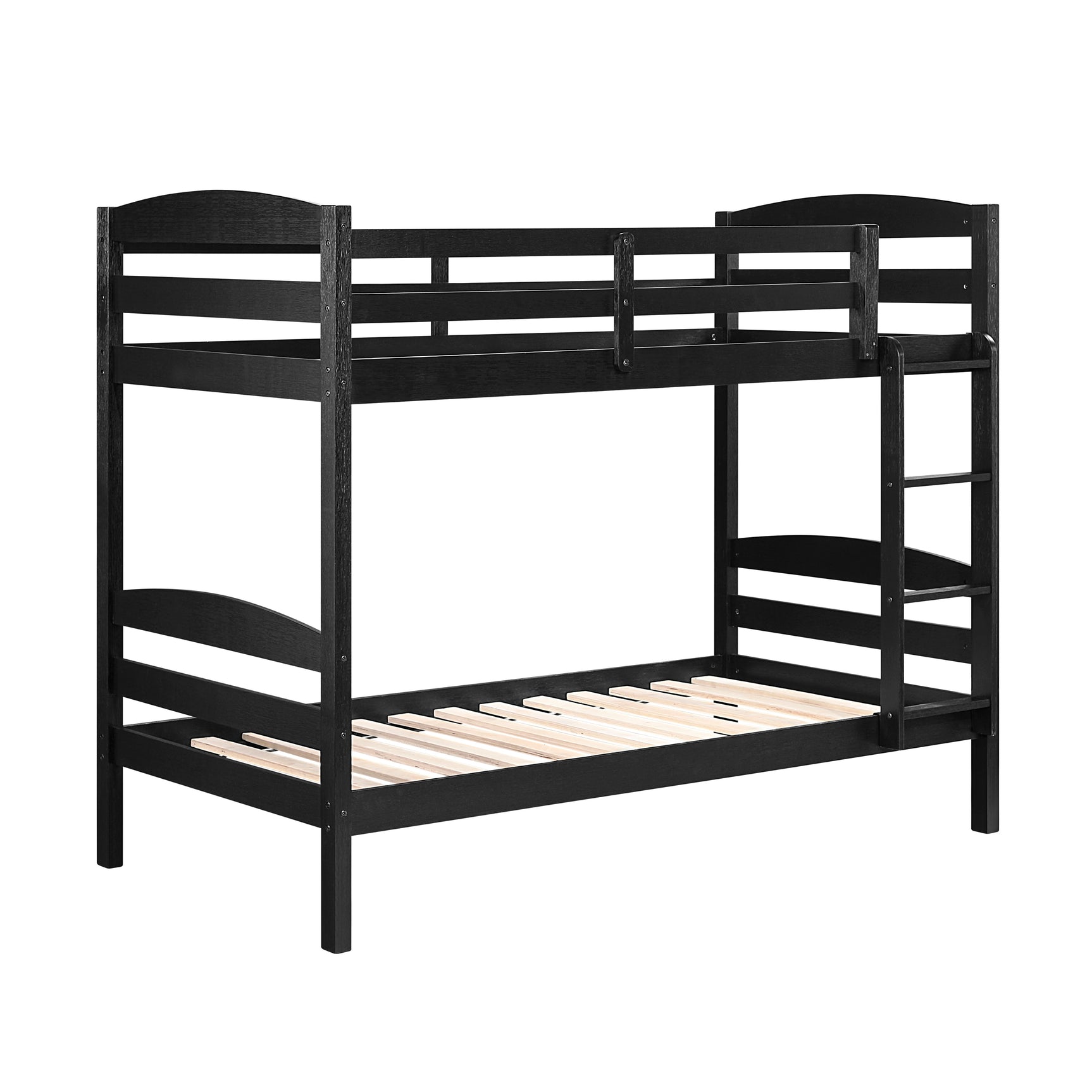 Lani Wire-Brushed Black Twin/Twin Bunk Bed - Ornate Home