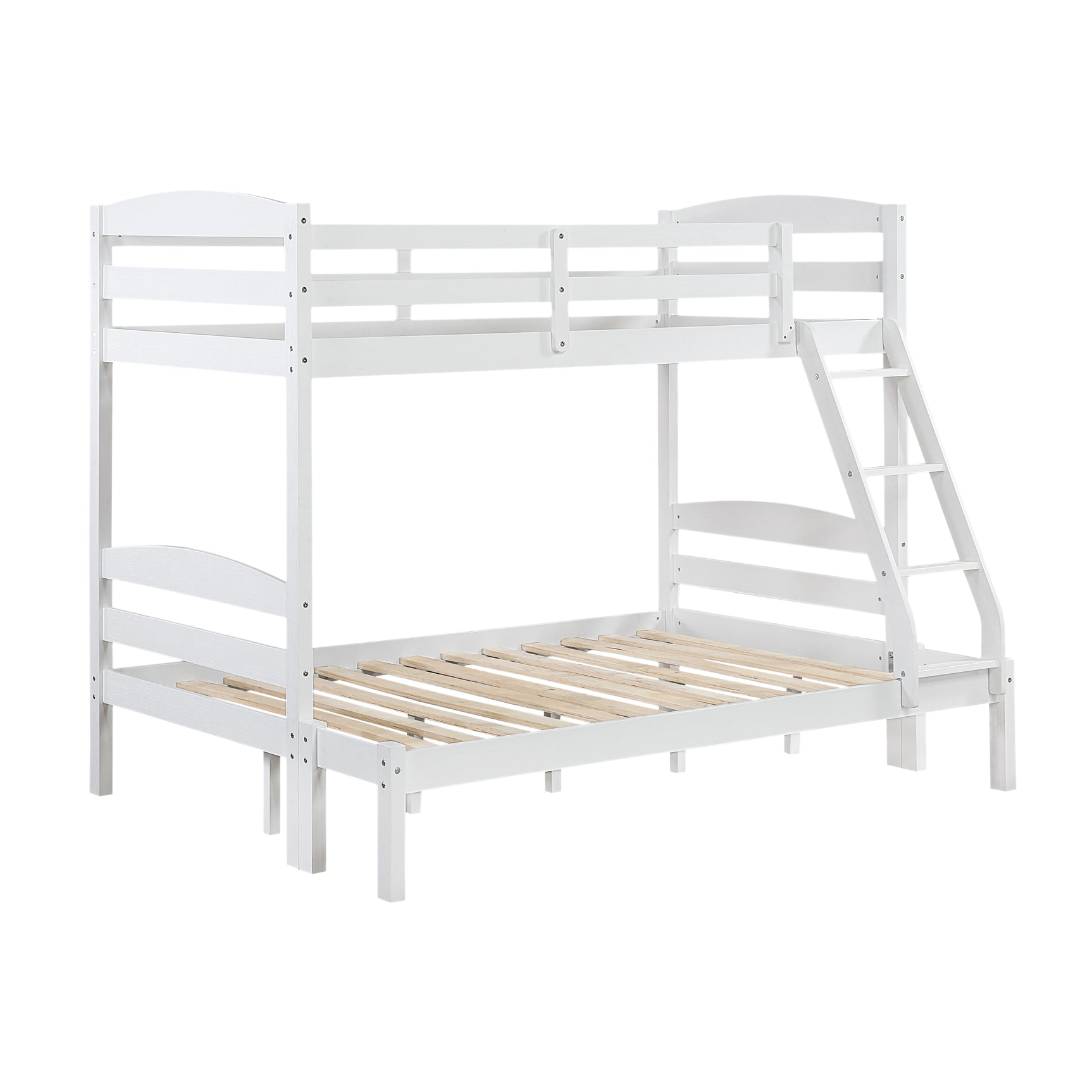 Lani Wire-Brushed White Twin/Full Bunk Bed - Ornate Home