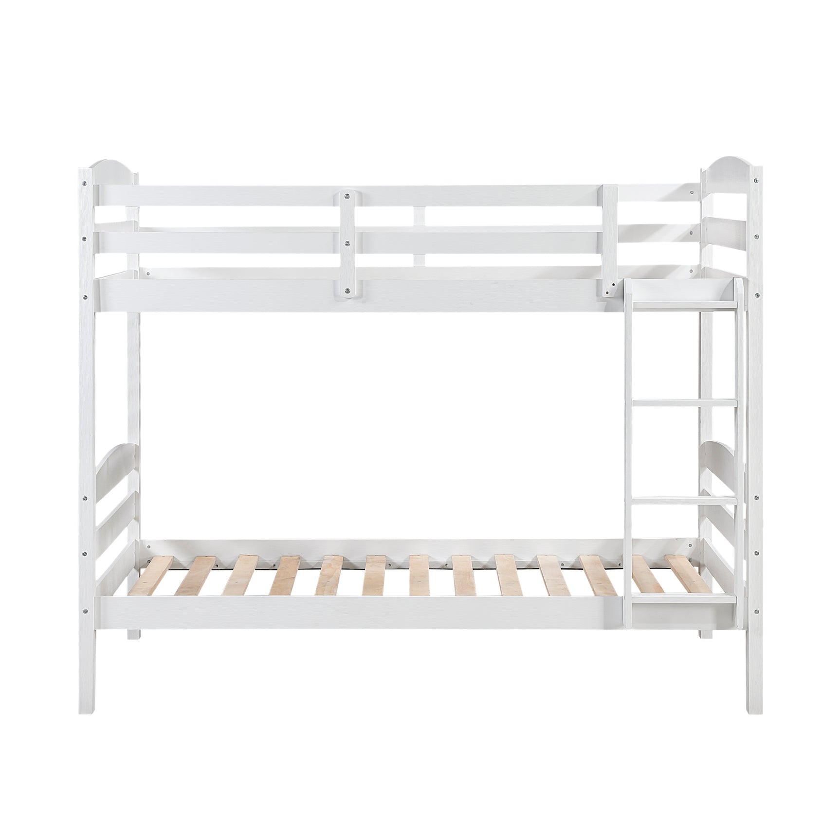 Lani Wire-Brushed White Twin/Twin Bunk Bed - Ornate Home