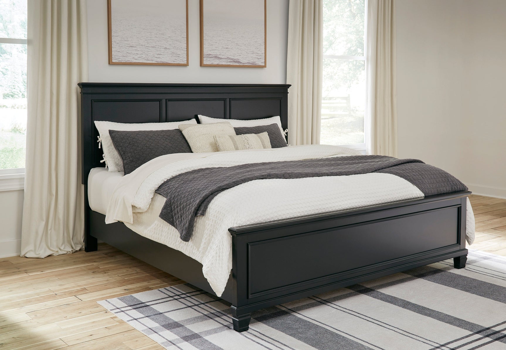 Lanolee Black California King Panel 4-Piece Bedroom Set (Online Special Price) - Ornate Home