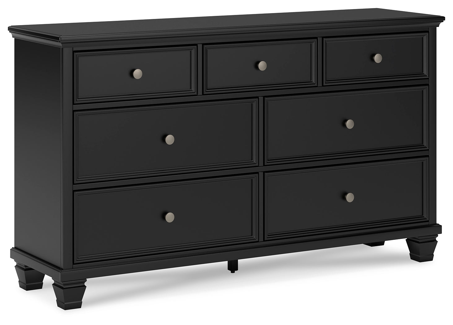 Lanolee Black California King Panel Bed, Dresser, Chest and 2 Nightstands (Online Special Price) - Ornate Home